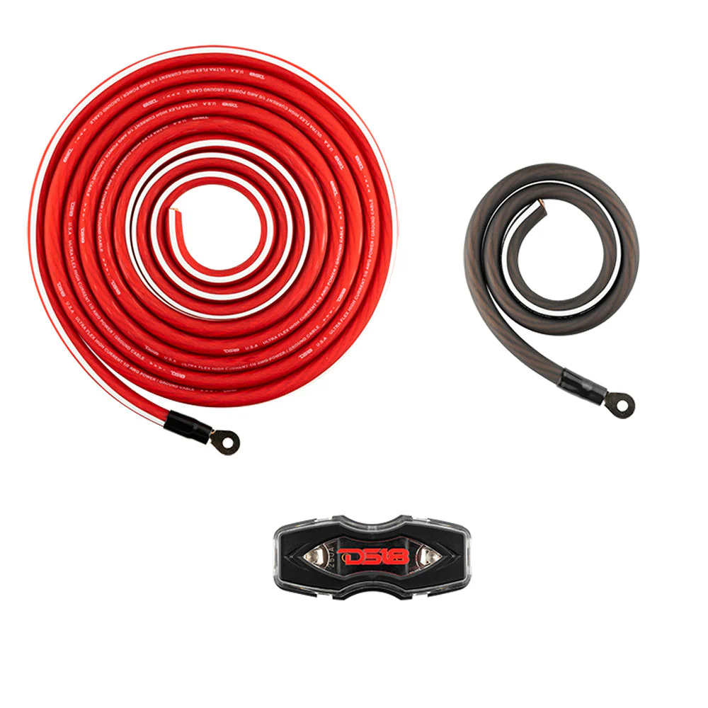 0-GA OFC 100% Copper Amplifier Installation Kit - RED - Image 3