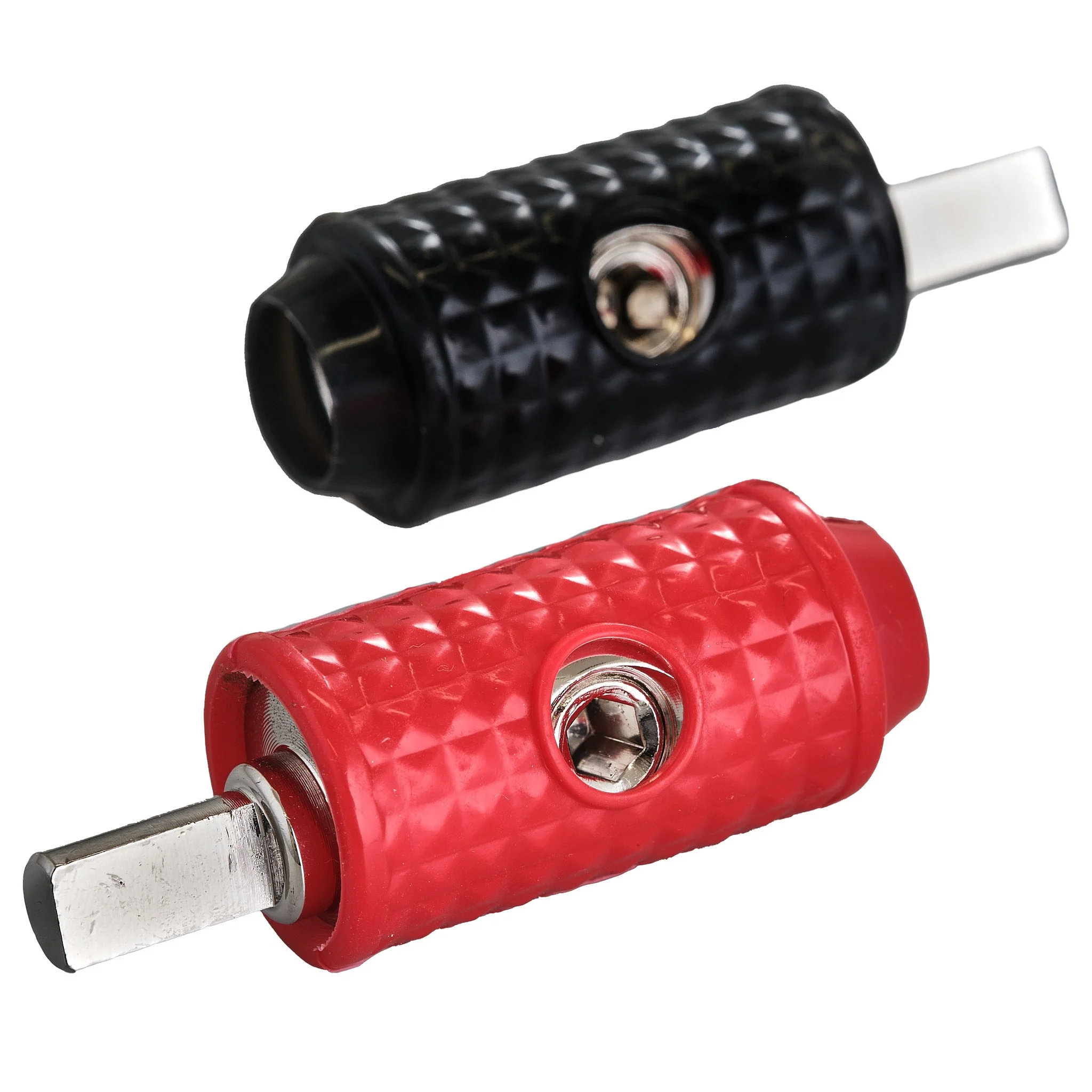 1/0-GA to 1/4-GA Amp Input Reducers with Offset Stub and Silicone Cover - BLACK/RED - Image 4