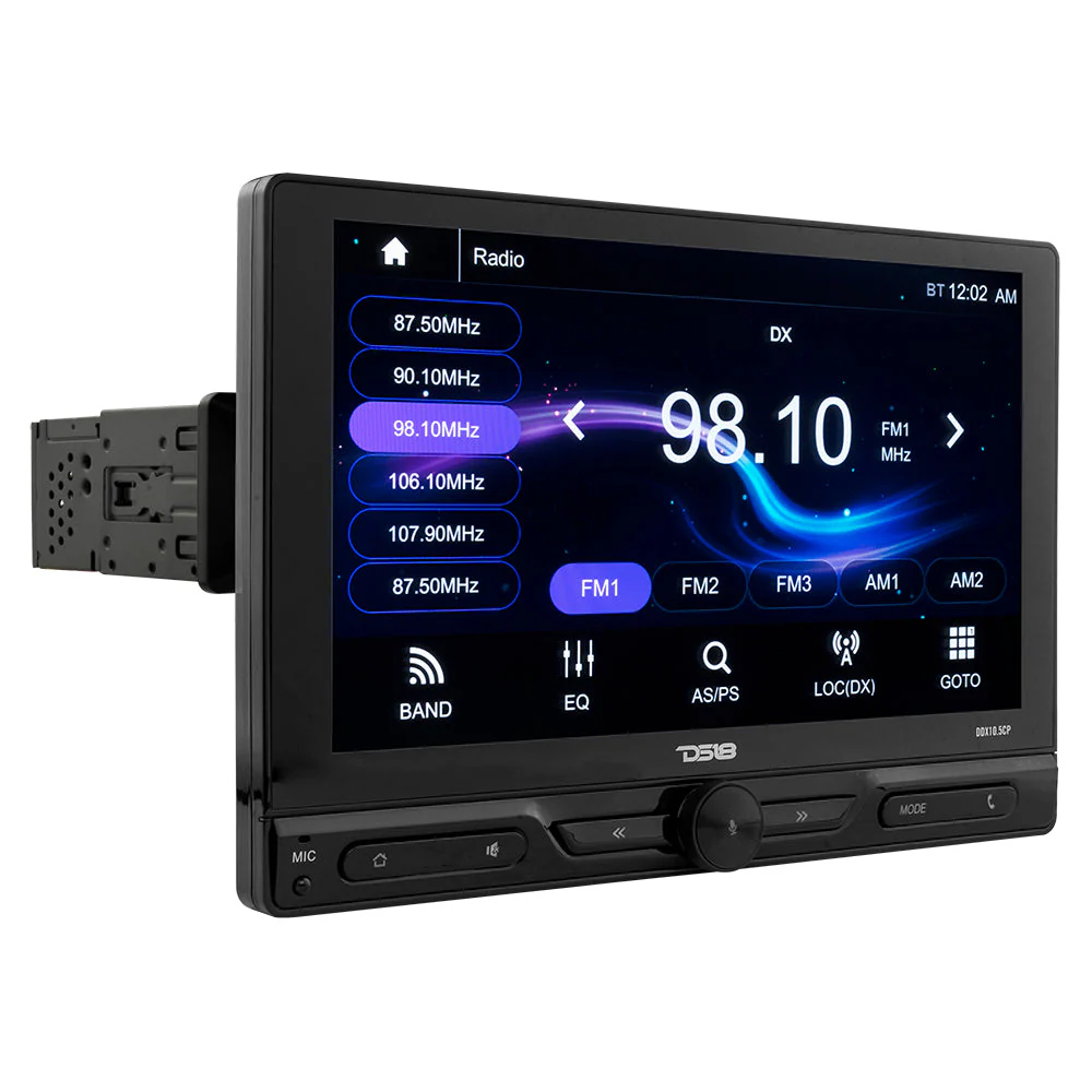 10.5" Floating Adjustable Modular Touchscreen Mechless Single-DIN Head Unit with Bluetooth, Apple Car Play, Android Mirror Link, USB, AUX, SD, AM, FM - Image 2