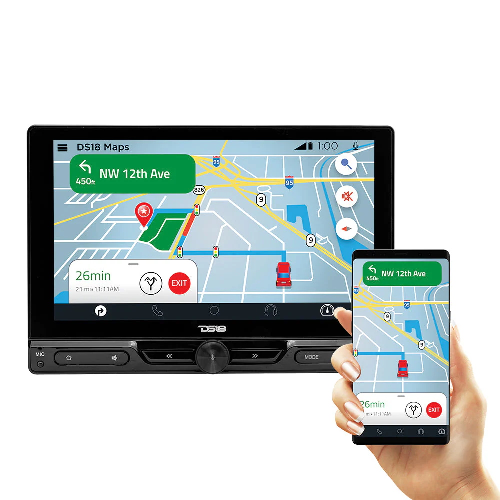 10.5" Floating Adjustable Modular Touchscreen Mechless Single-DIN Head Unit with Bluetooth, Apple Car Play, Android Mirror Link, USB, AUX, SD, AM, FM - Image 3