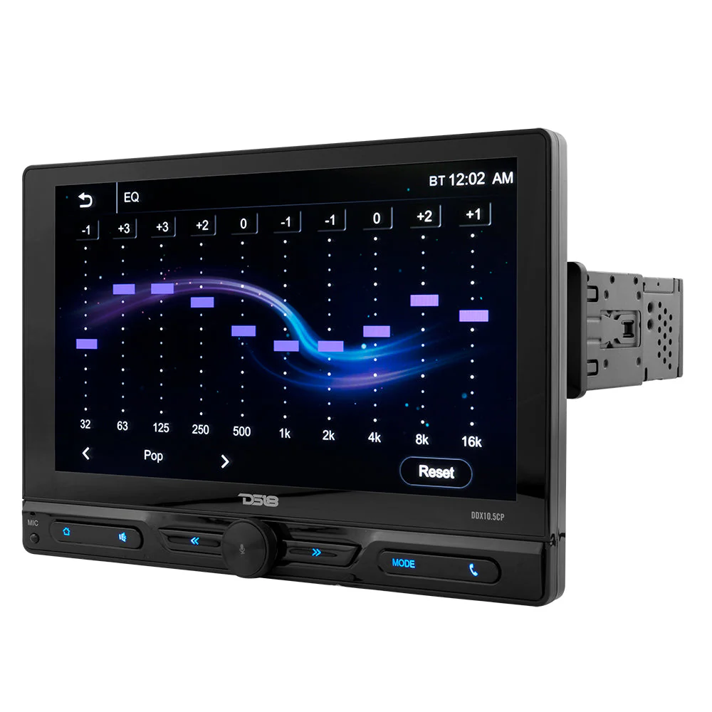 10.5" Floating Adjustable Modular Touchscreen Mechless Single-DIN Head Unit with Bluetooth, Apple Car Play, Android Mirror Link, USB, AUX, SD, AM, FM - Image 4