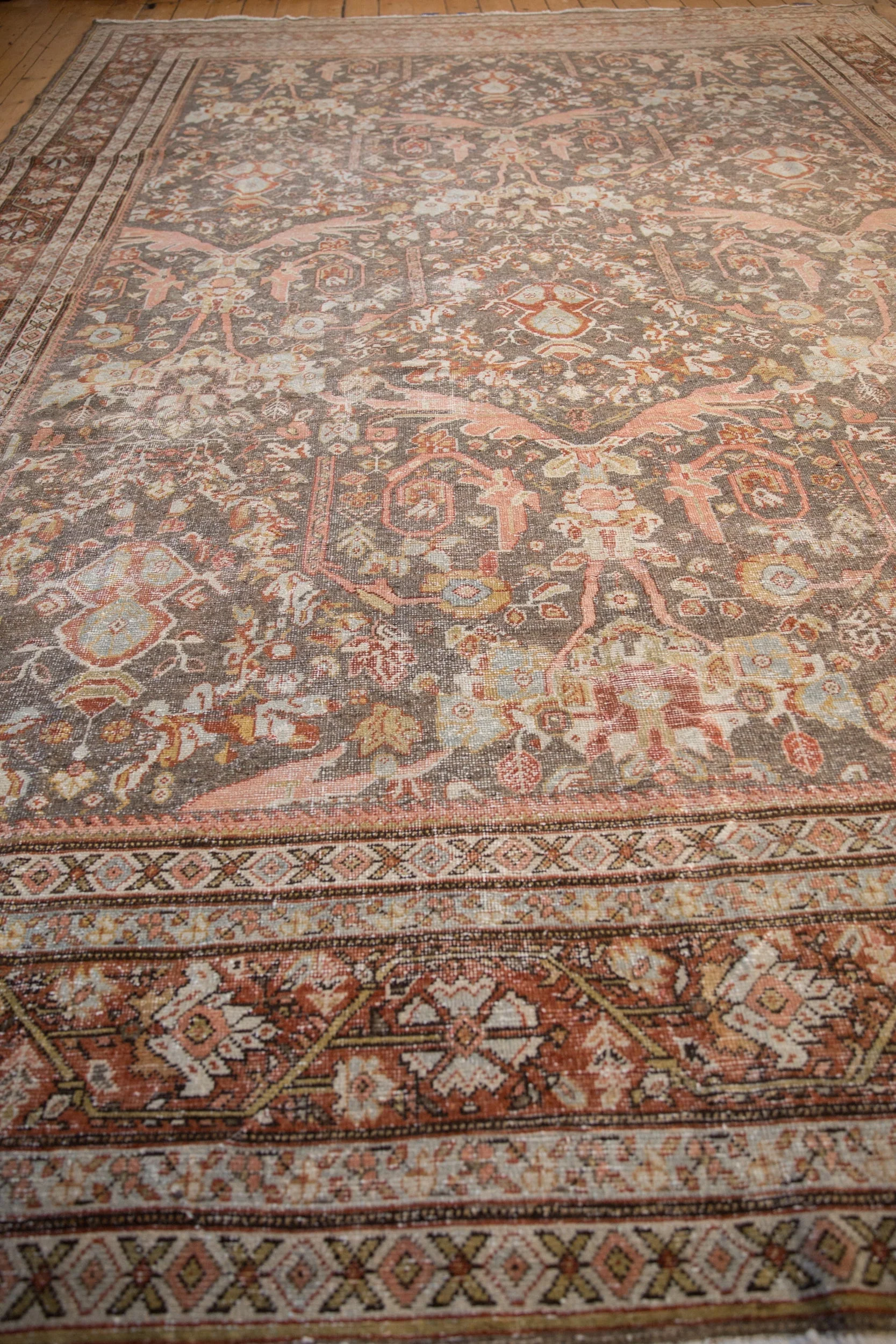 10.5x14.5 Vintage Distressed Mahal Carpet - Image 11