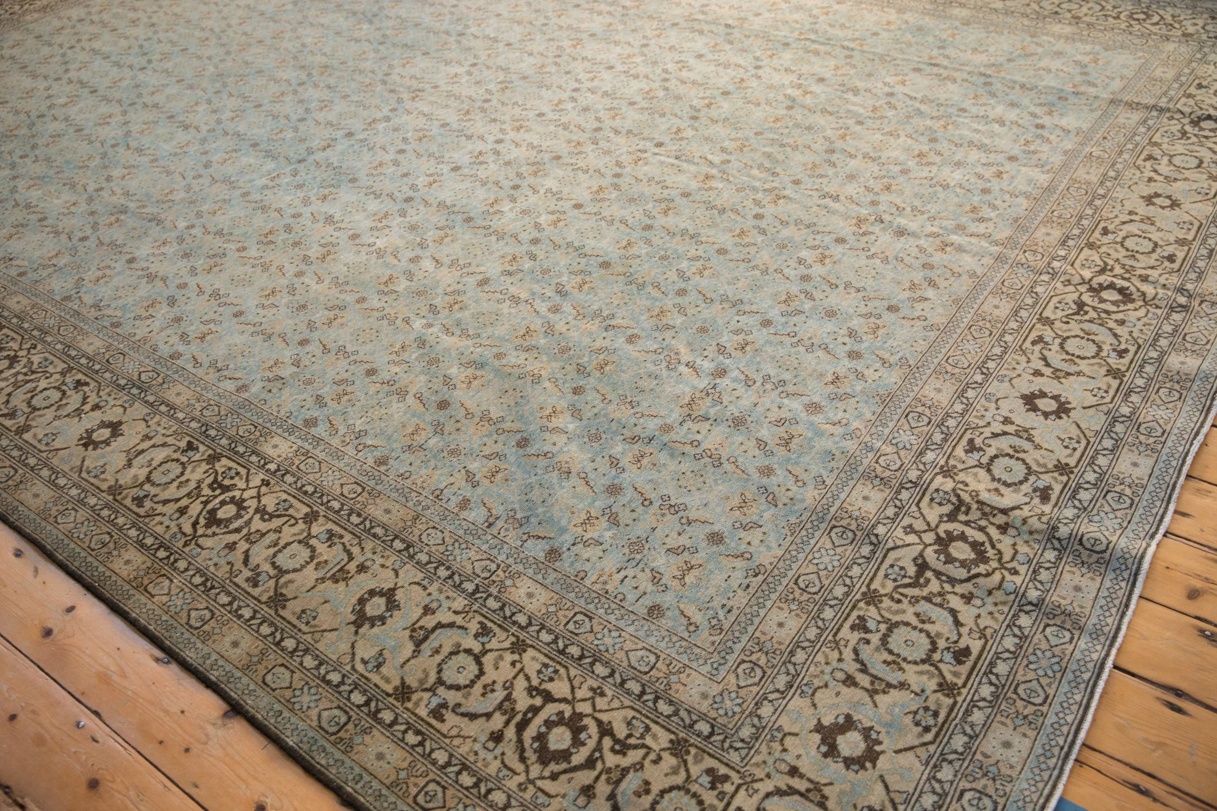 10.5x14 Vintage Distressed Tabriz Carpet - Image 7