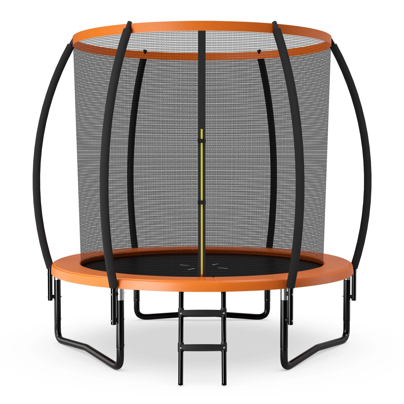 10 Feet ASTM Approved Recreational Trampoline with Ladder-Orange - Image 2