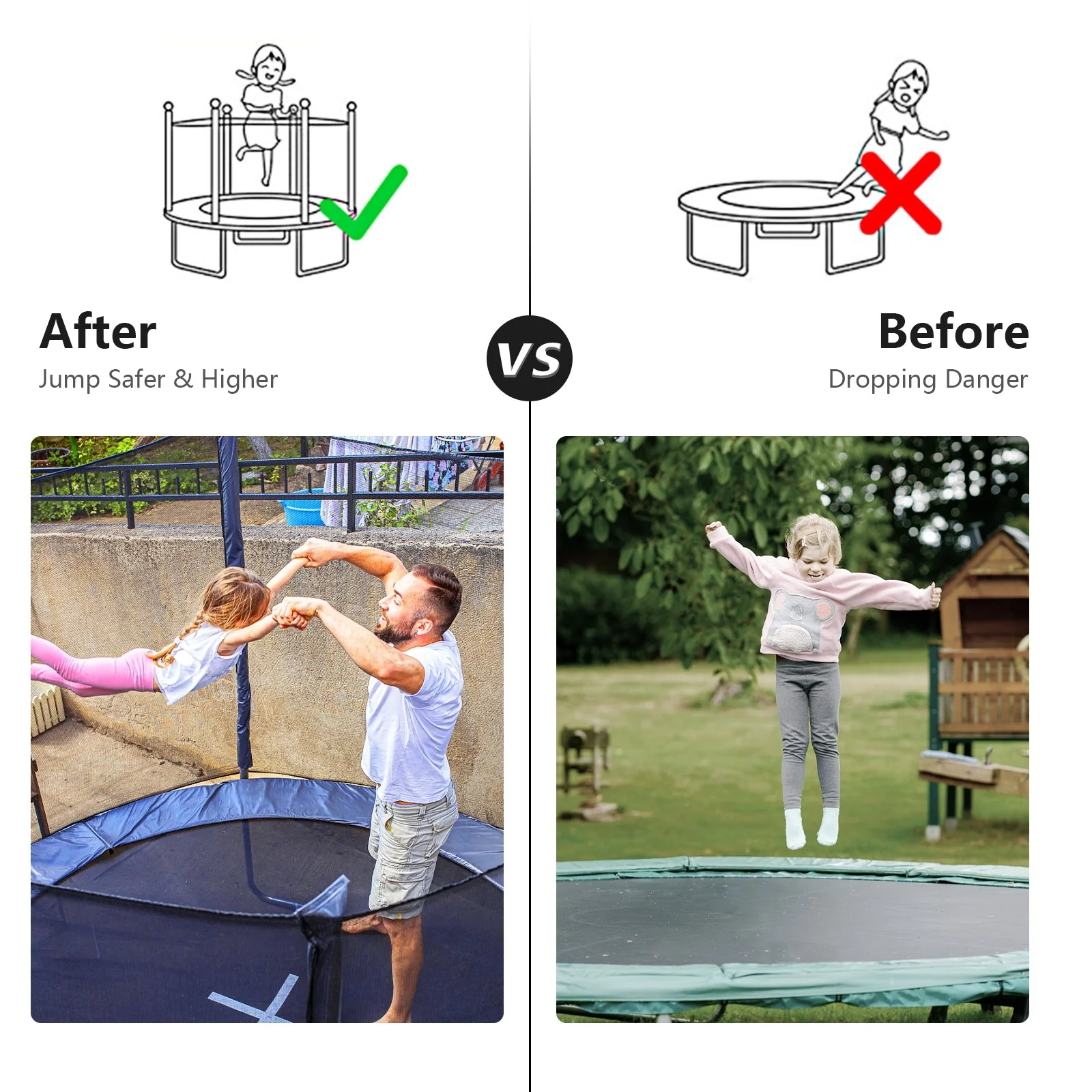 10 Feet Trampoline Safety Replacement Protection Enclosure Net - Image 8