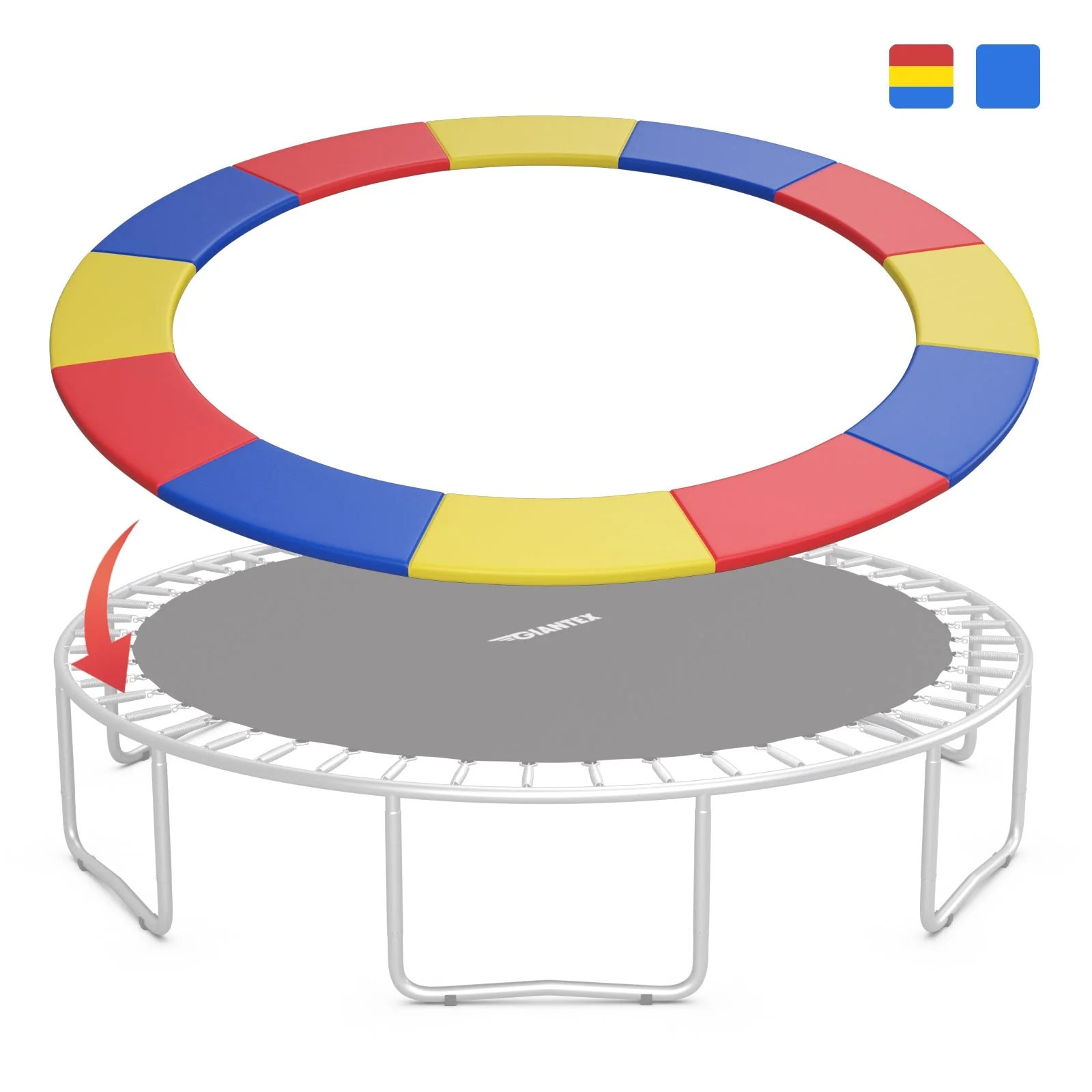 10 Feet Universal Spring Cover Trampoline Replacement Safety Pad-Multicolor - Image 4