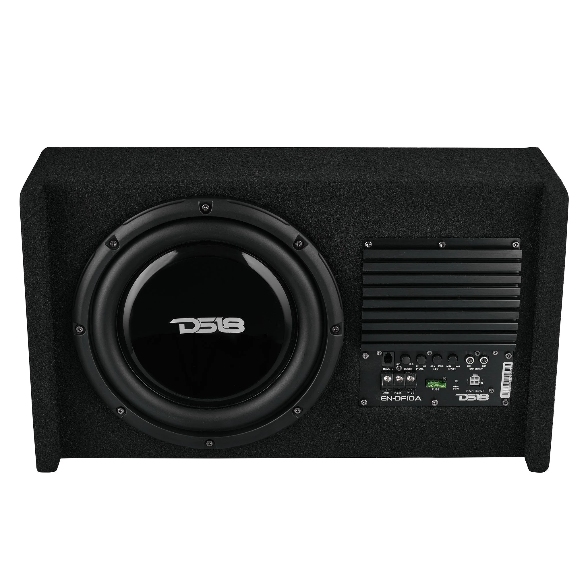 10" Loaded Amplified Shallow Down Fire Subwoofer Enclosure 250 Watts Rms - Image 4