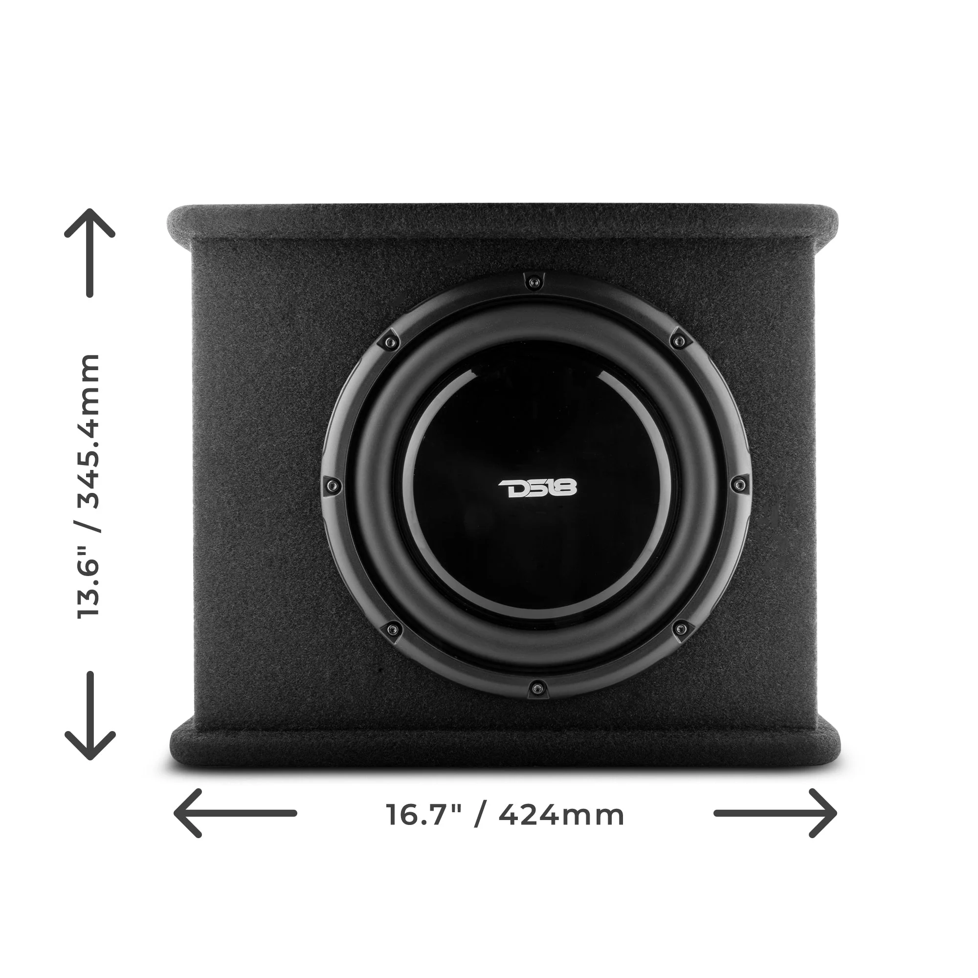 10" Loaded Amplified Shallow Subwoofer Enclosure 350 Watts Rms - Image 2