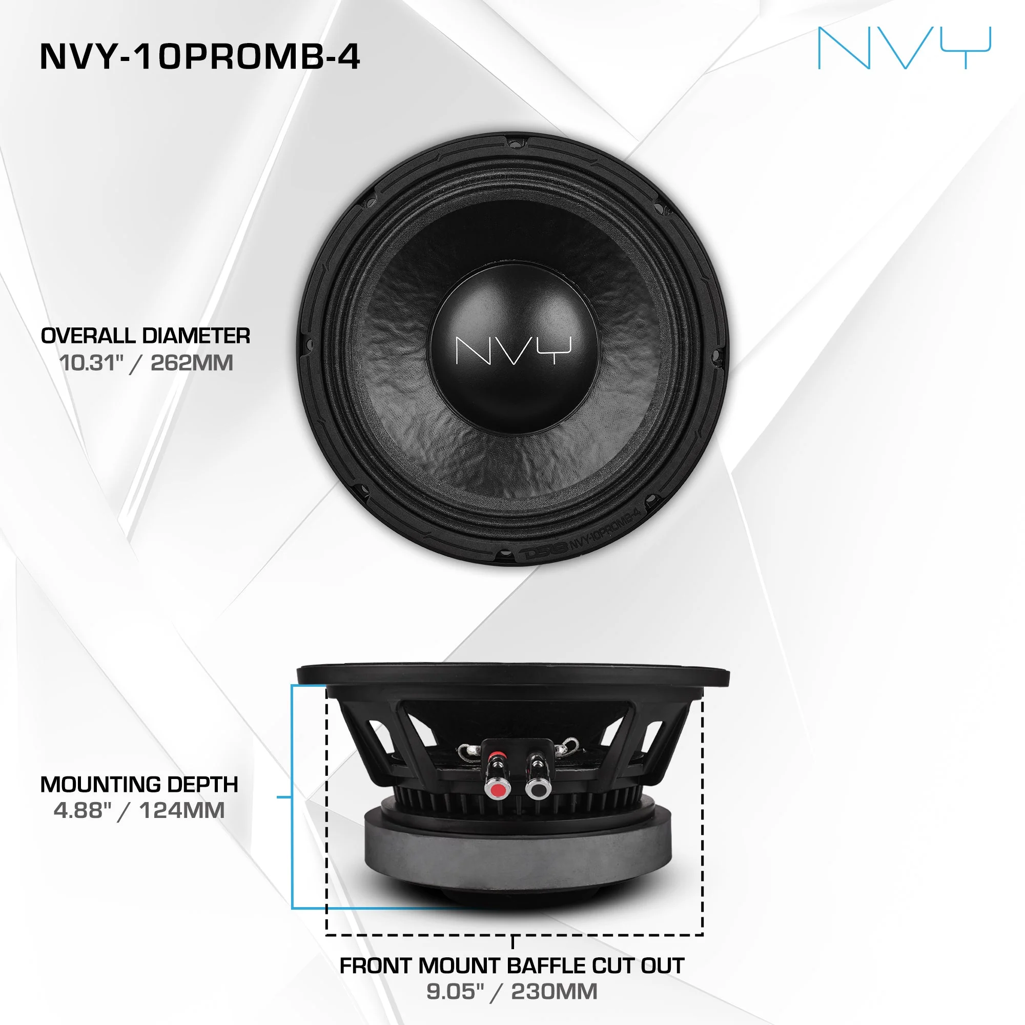 10" Mid-Bass Woofer With Water Resistant Cone | 500W RMS 4-Ohm - Image 6