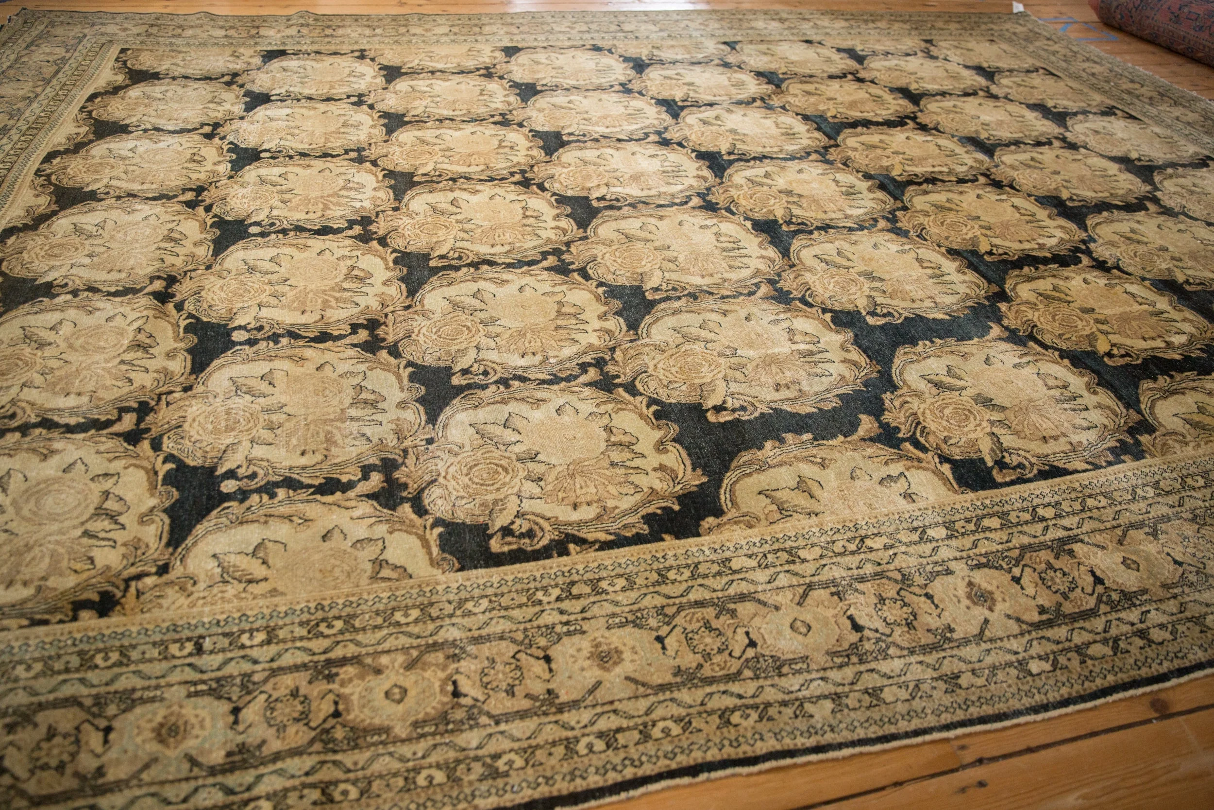10x13 Antique Distressed Tabriz Carpet - Image 7