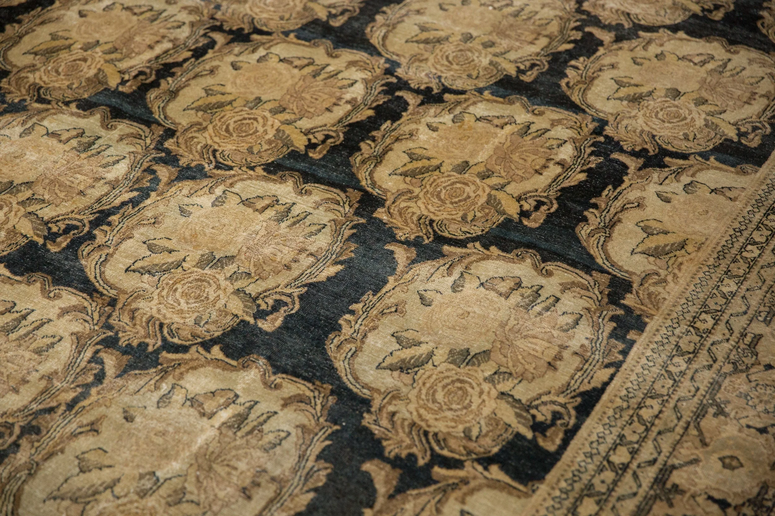 10x13 Antique Distressed Tabriz Carpet - Image 8