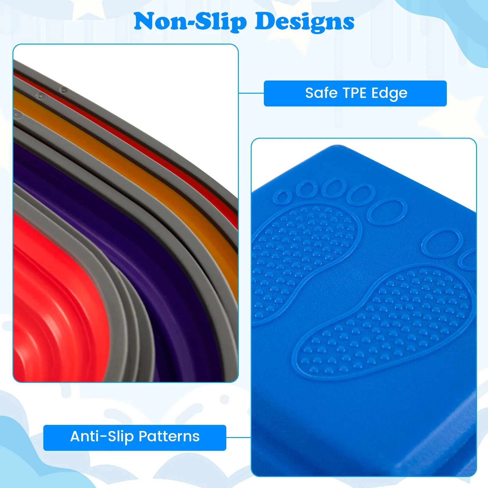 11 Pieces Kids Stepping Stone Square Stackable Indoor Outdoor-Multicolor - Image 5