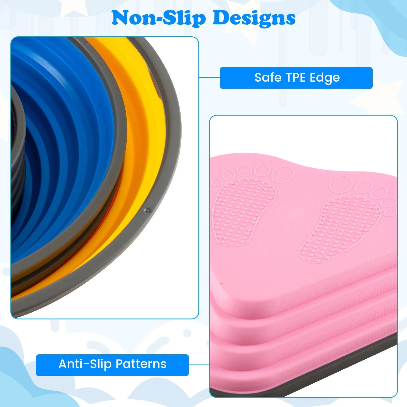 11 Pieces Kids Stepping Stones Stackable Balance Blocks Indoor Outdoor-Multicolor - Image 7