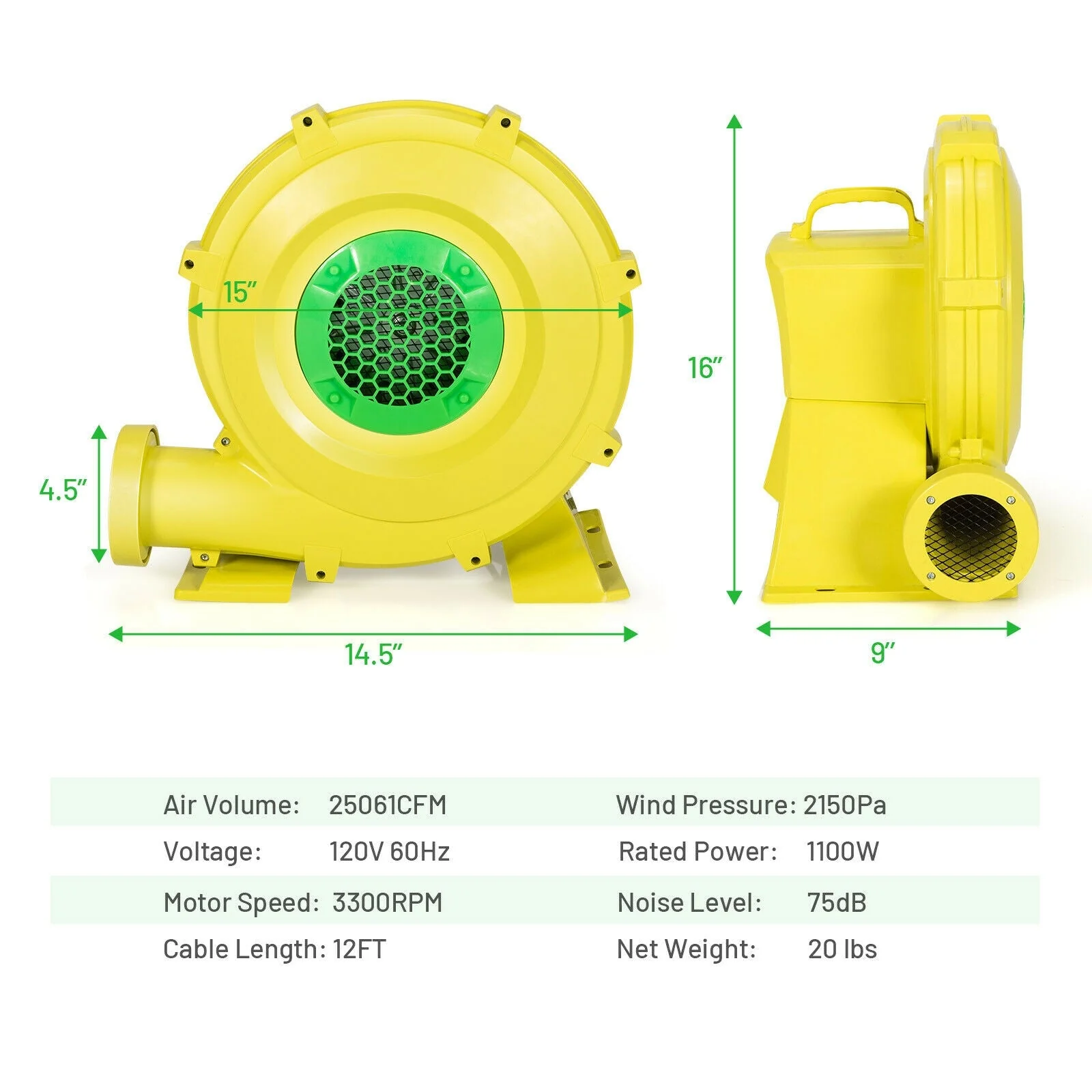 1100W Air Blower Inflatable Blower for Inflatable Bounce House - Image 5