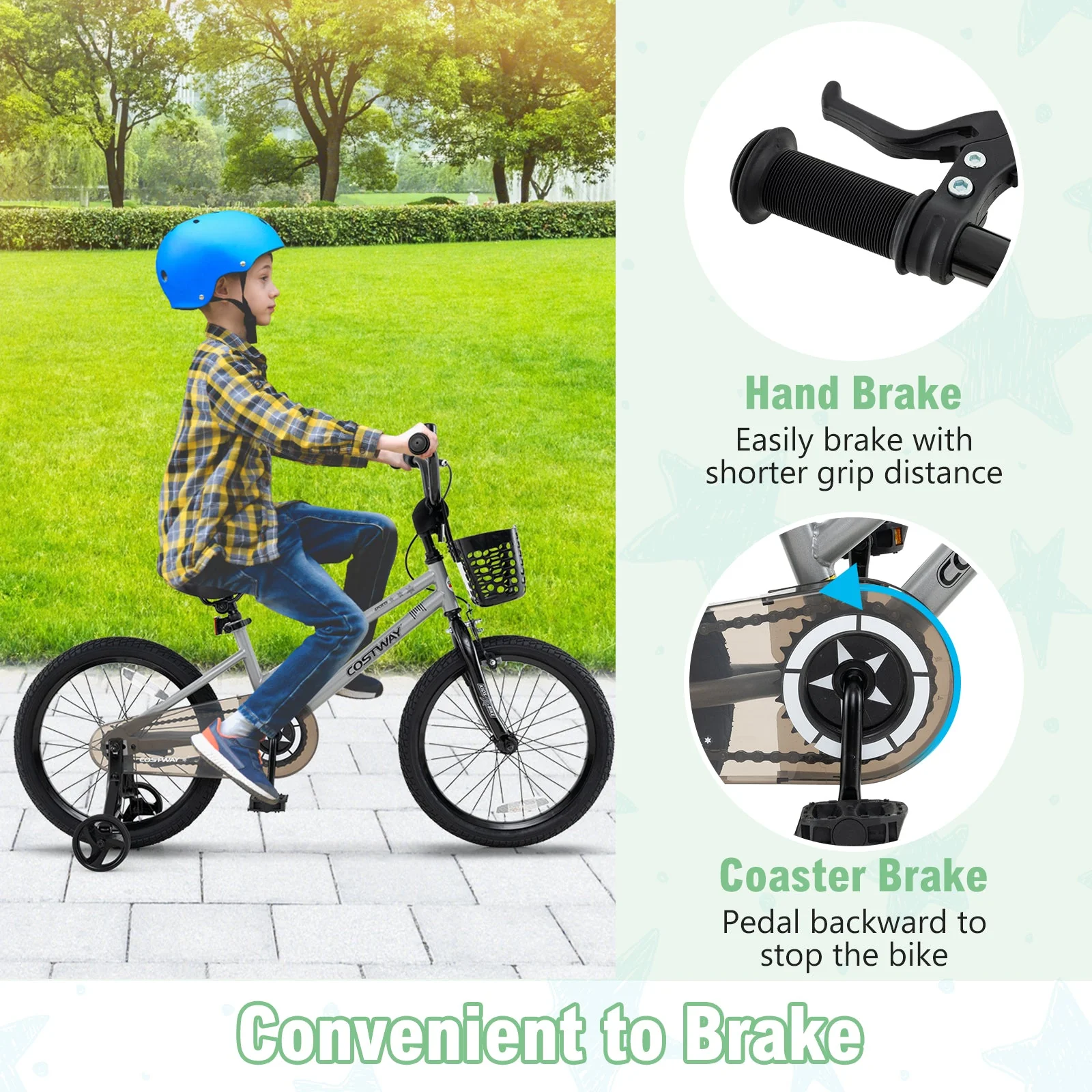 12/14/18 Inch Kids Bike Adjustable with Transparent Chain Cover for 3-8 Years Old-16 inches - Image 6