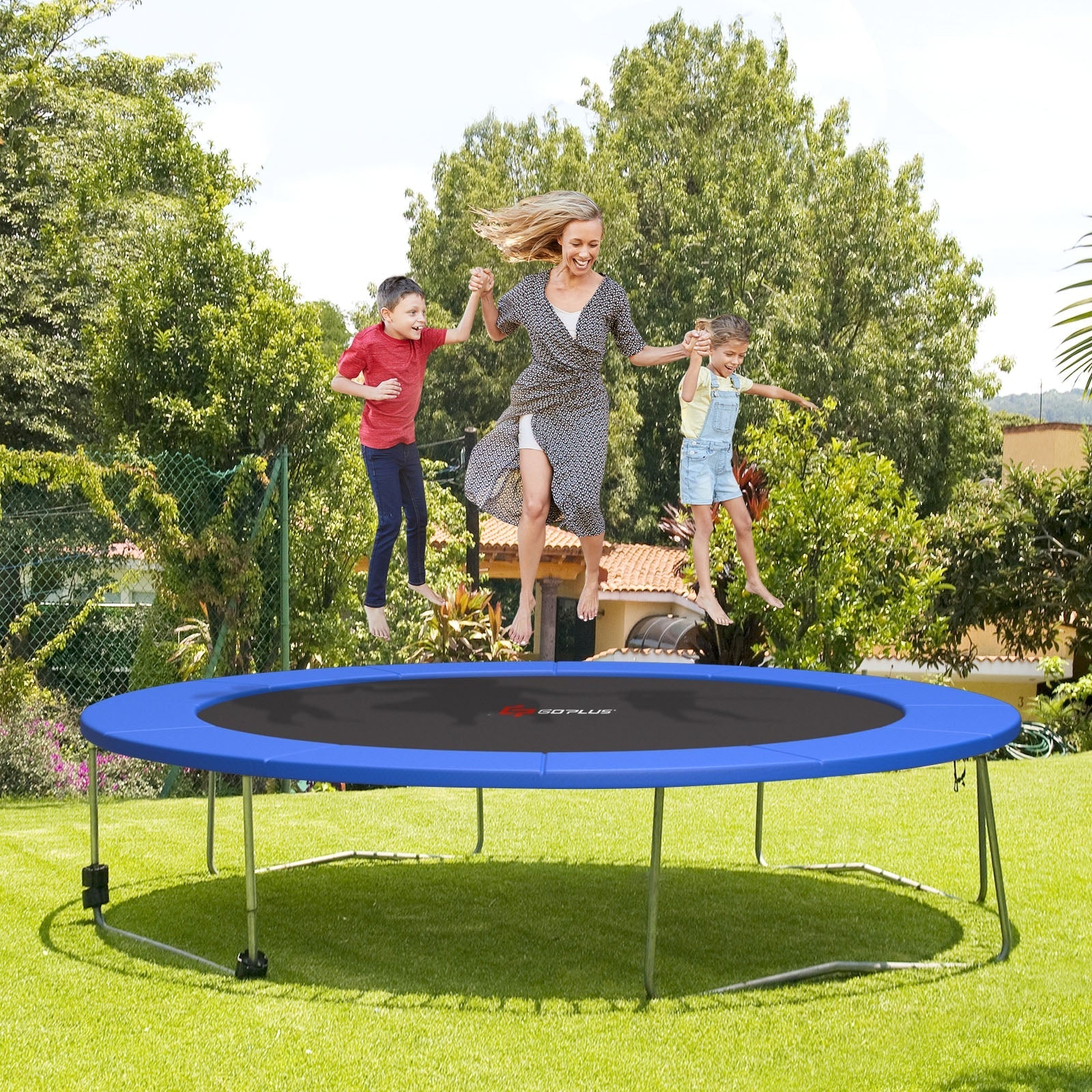 12 Feet Waterproof and Tear-Resistant Universal Trampoline Safety Pad Spring Cover-Blue - Image 2