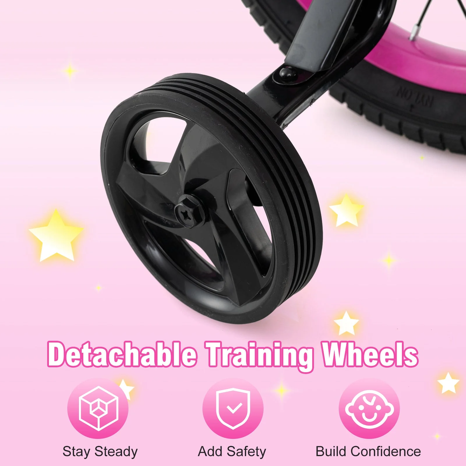 12 Inch Kids Bike Adjustable Bicycle with Front Basket for Children Aged 3-4 Years Old - Image 7