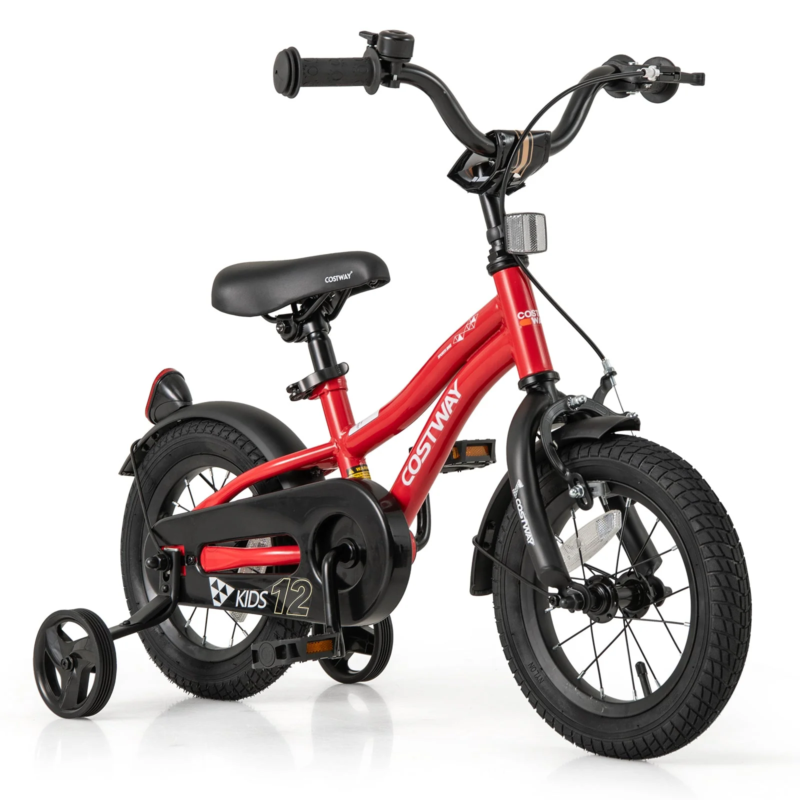 12 Inch Kids Bike Adjustable Bicycle with Reflectors and Bell for 3-4 Years Old - Image 3
