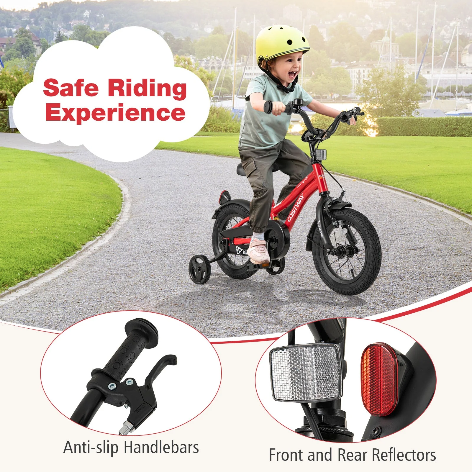 12 Inch Kids Bike Adjustable Bicycle with Reflectors and Bell for 3-4 Years Old - Image 8
