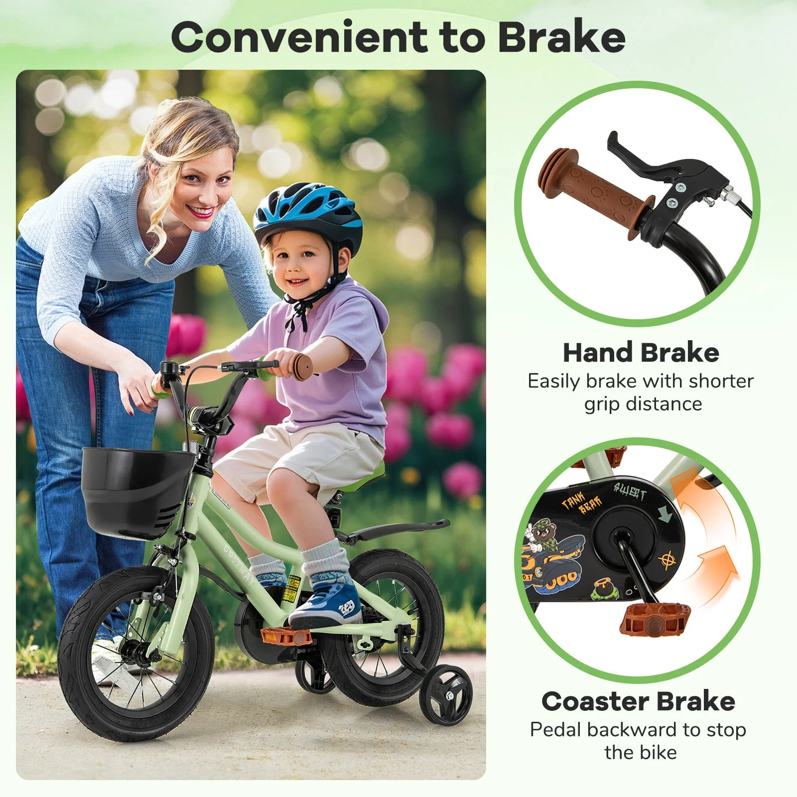 12-Inch Kids Bike Adjustable with Training Wheels for 3-4 Years Old - Image 7