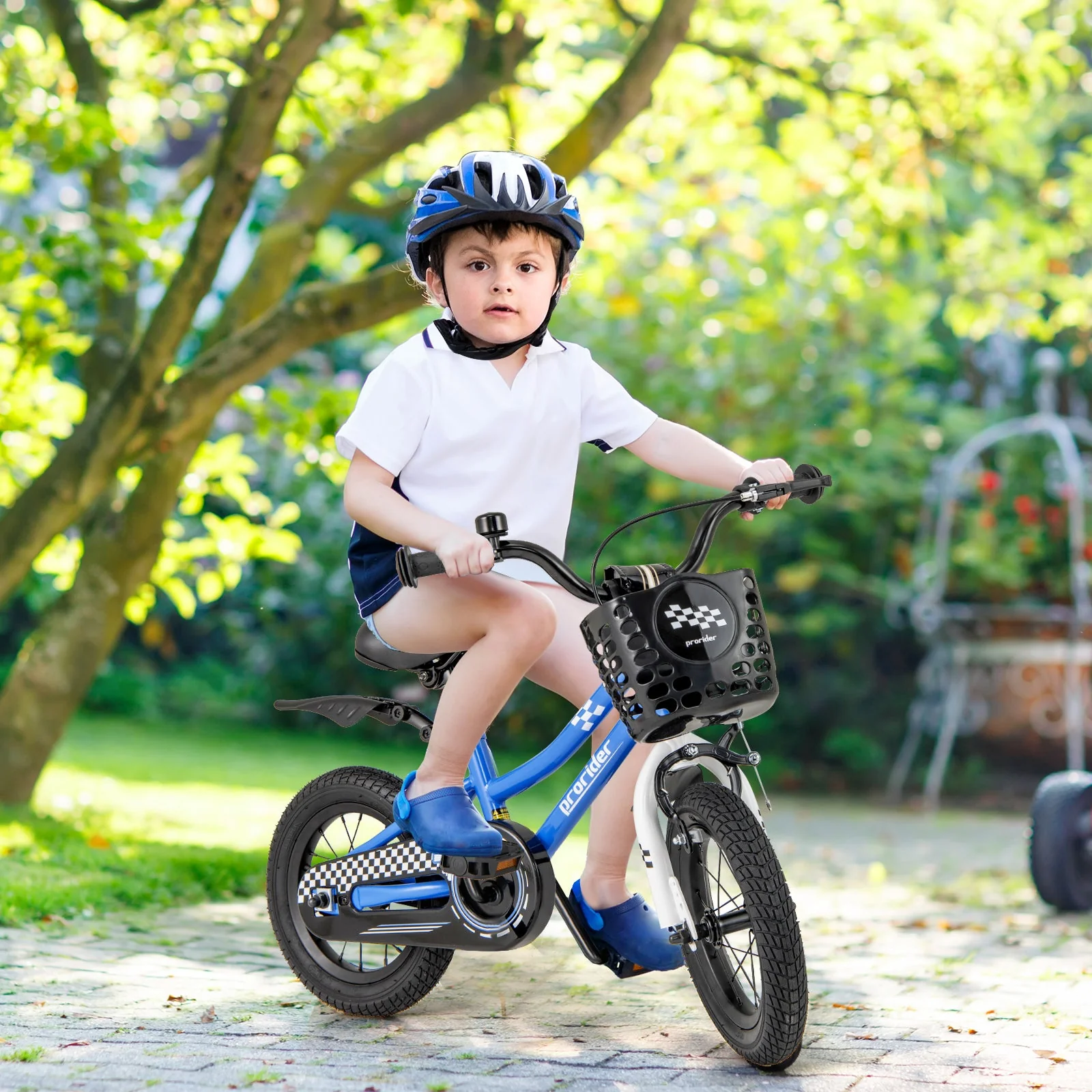 12 Inch Kids Bike Children Bicycle with Training Wheels for 3-4 Years Old-Navy - Image 2