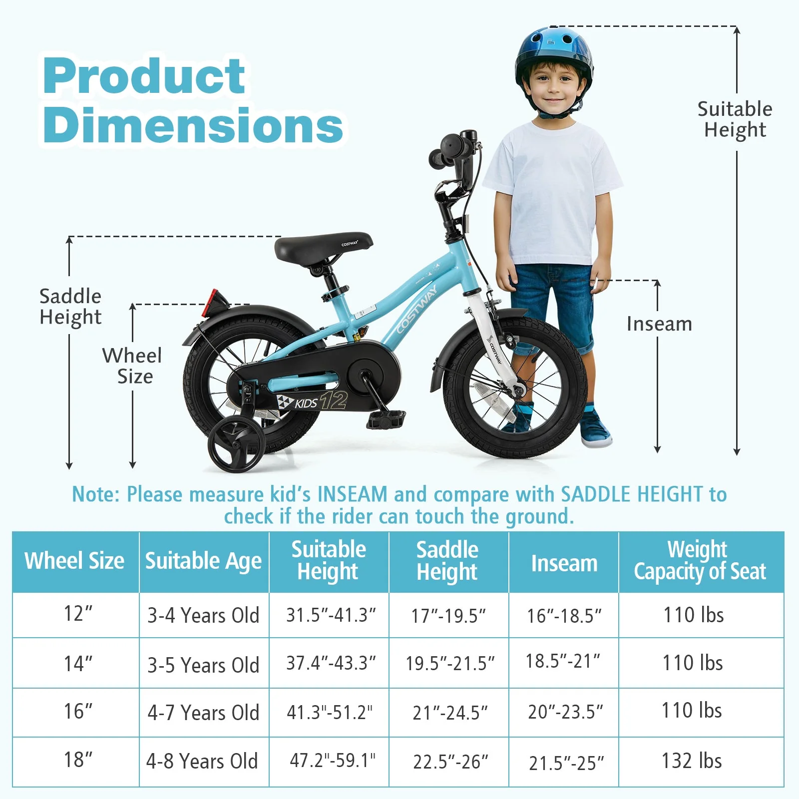 12-Inch Kids Bike for 3-4 Years Old Children Bicycle with Training Wheels - Image 4