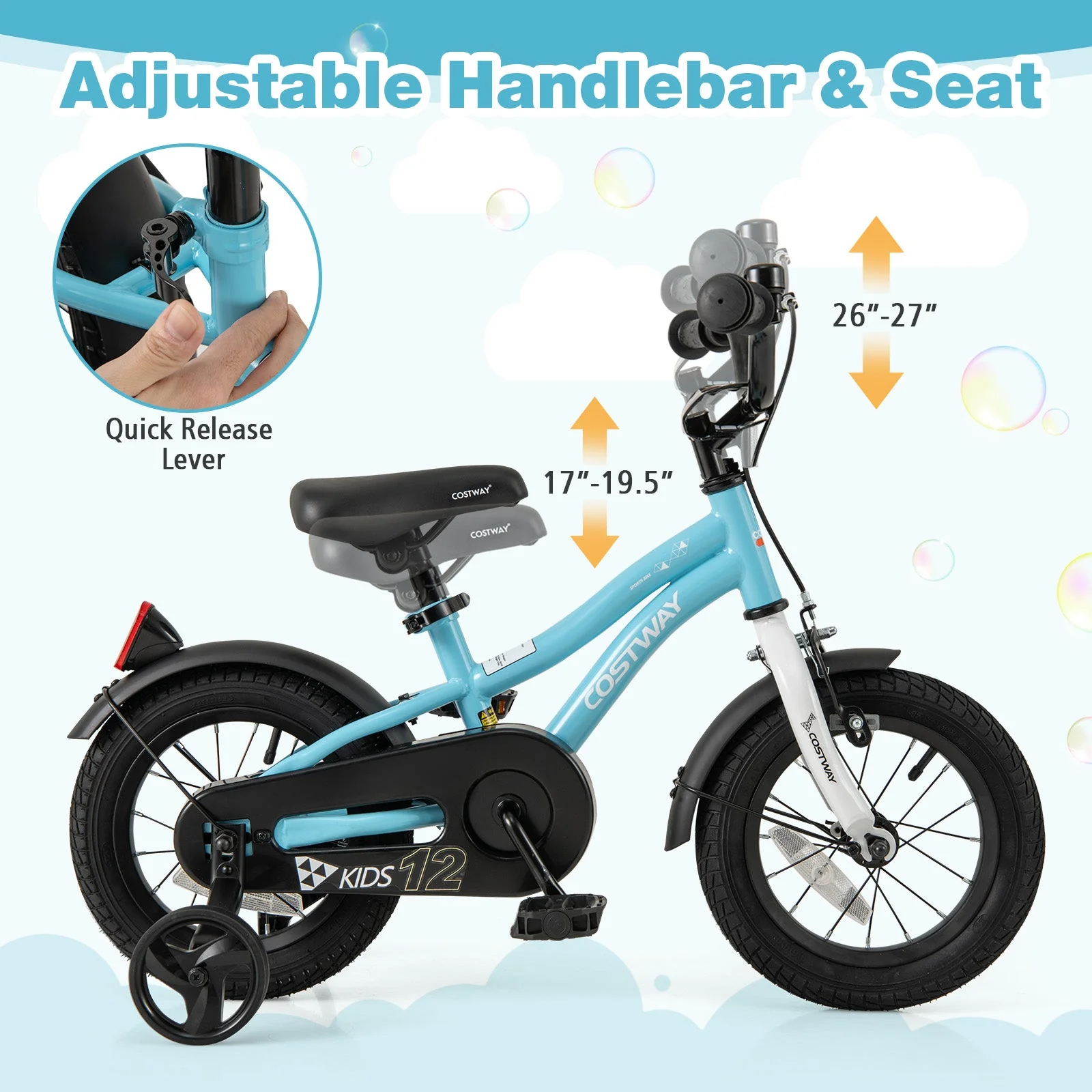 12-Inch Kids Bike for 3-4 Years Old Children Bicycle with Training Wheels - Image 6