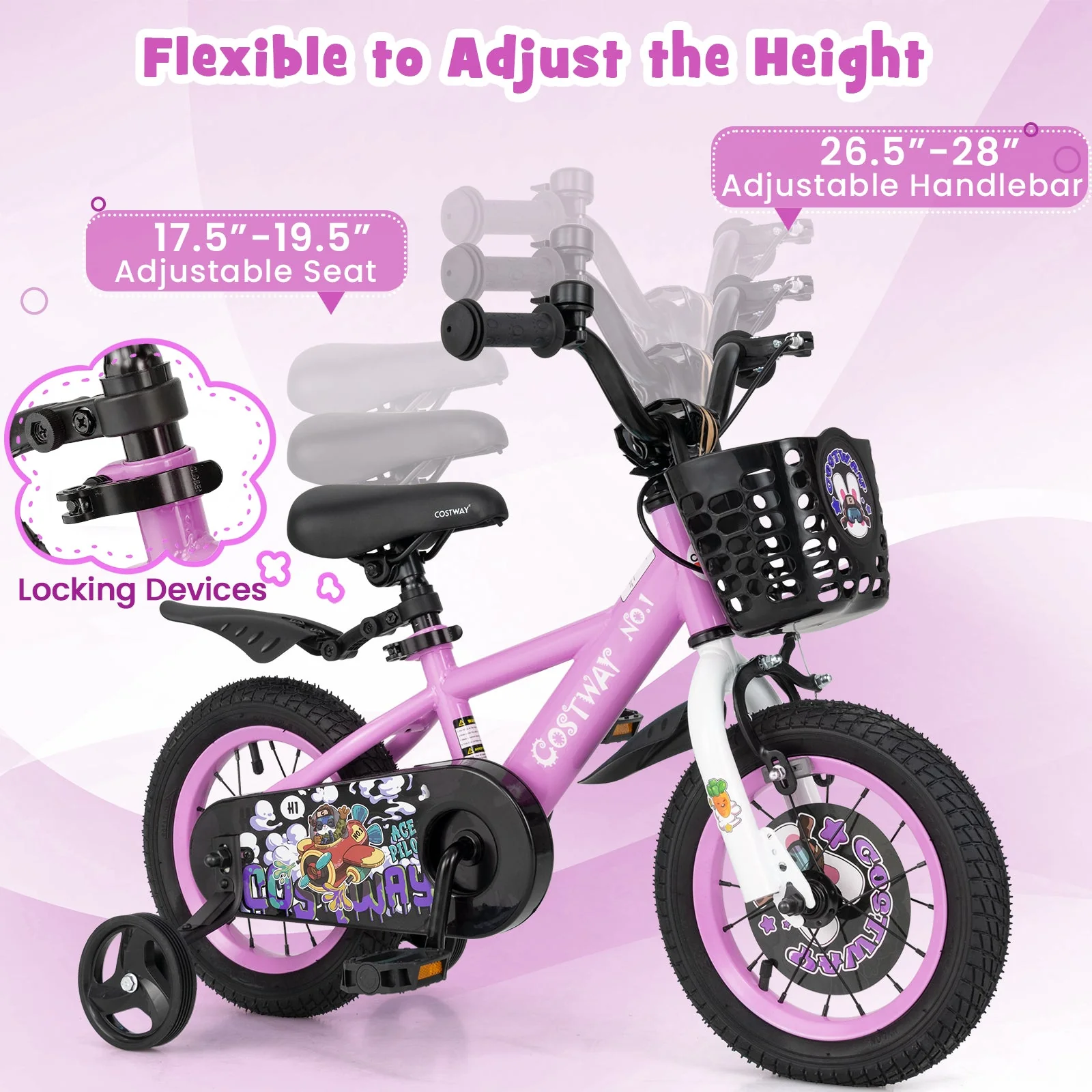 12 Inch Kids Bike for 3-4 Years Old Sport Bicycle with Adjustable Handlebar and Saddle-12 inches - Image 6