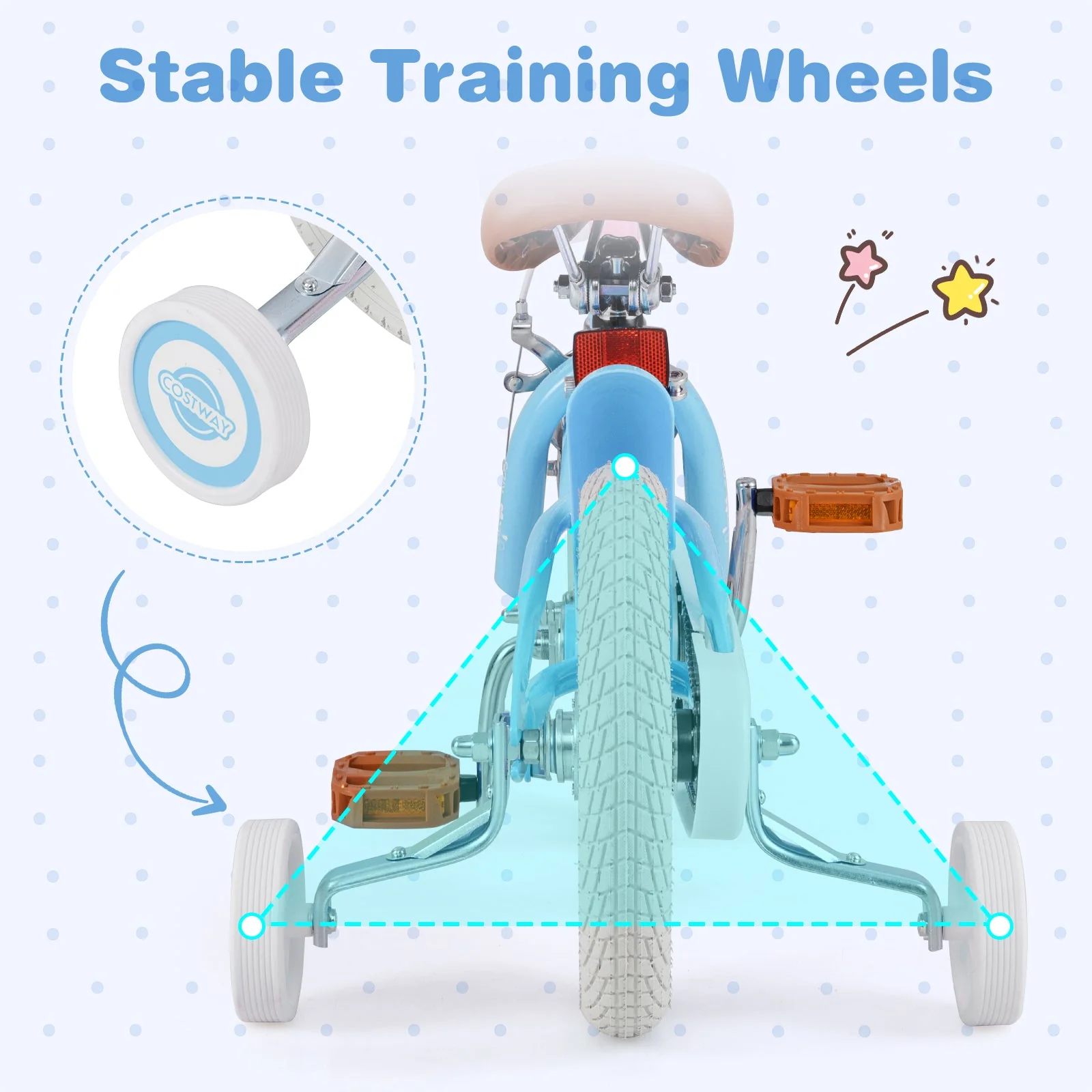 12 Inch Kids Bike with Adjustable Handlebar and Seat for 3-4 Year Old - Image 7