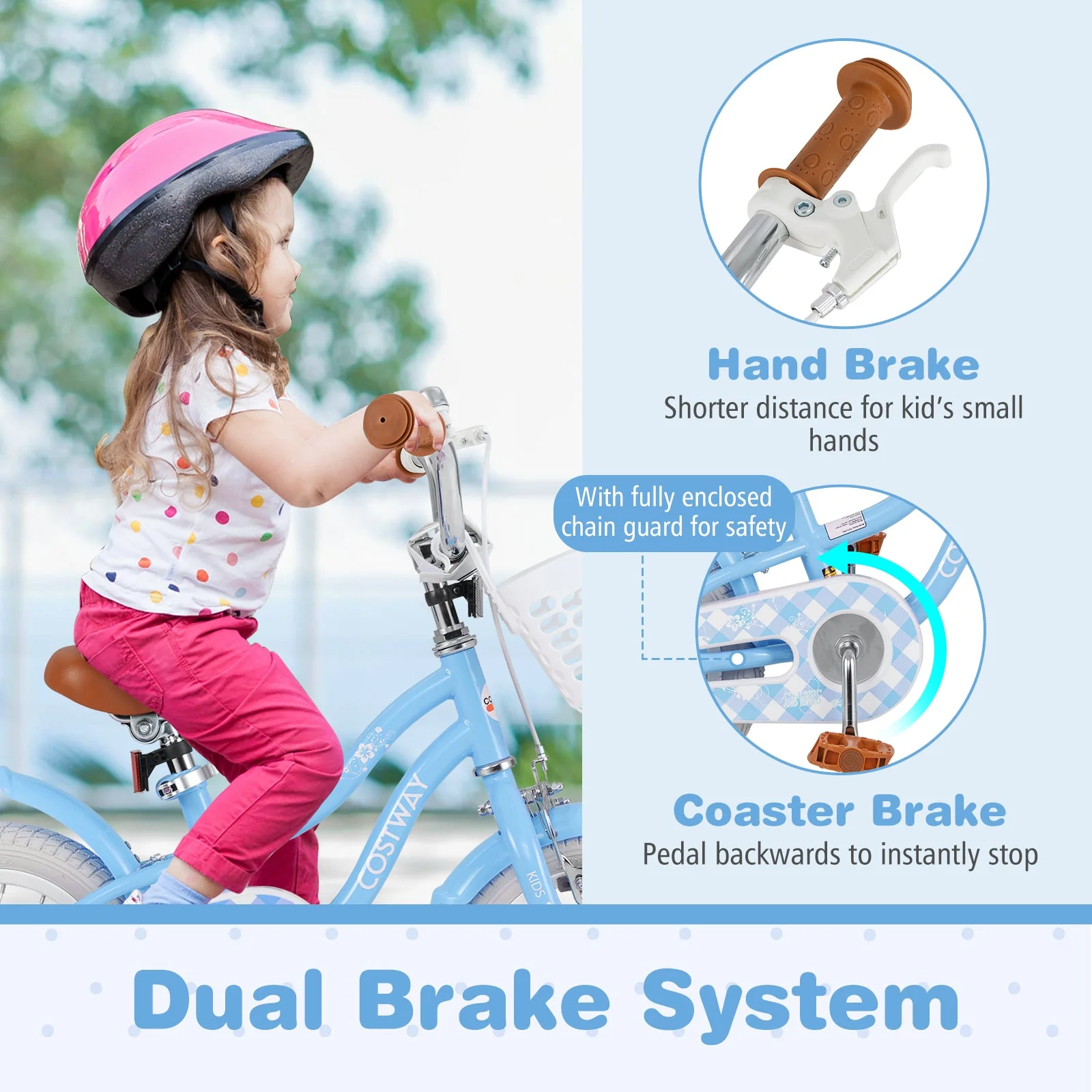 12 Inch Kids Bike with Adjustable Handlebar and Seat for 3-4 Year Old - Image 8