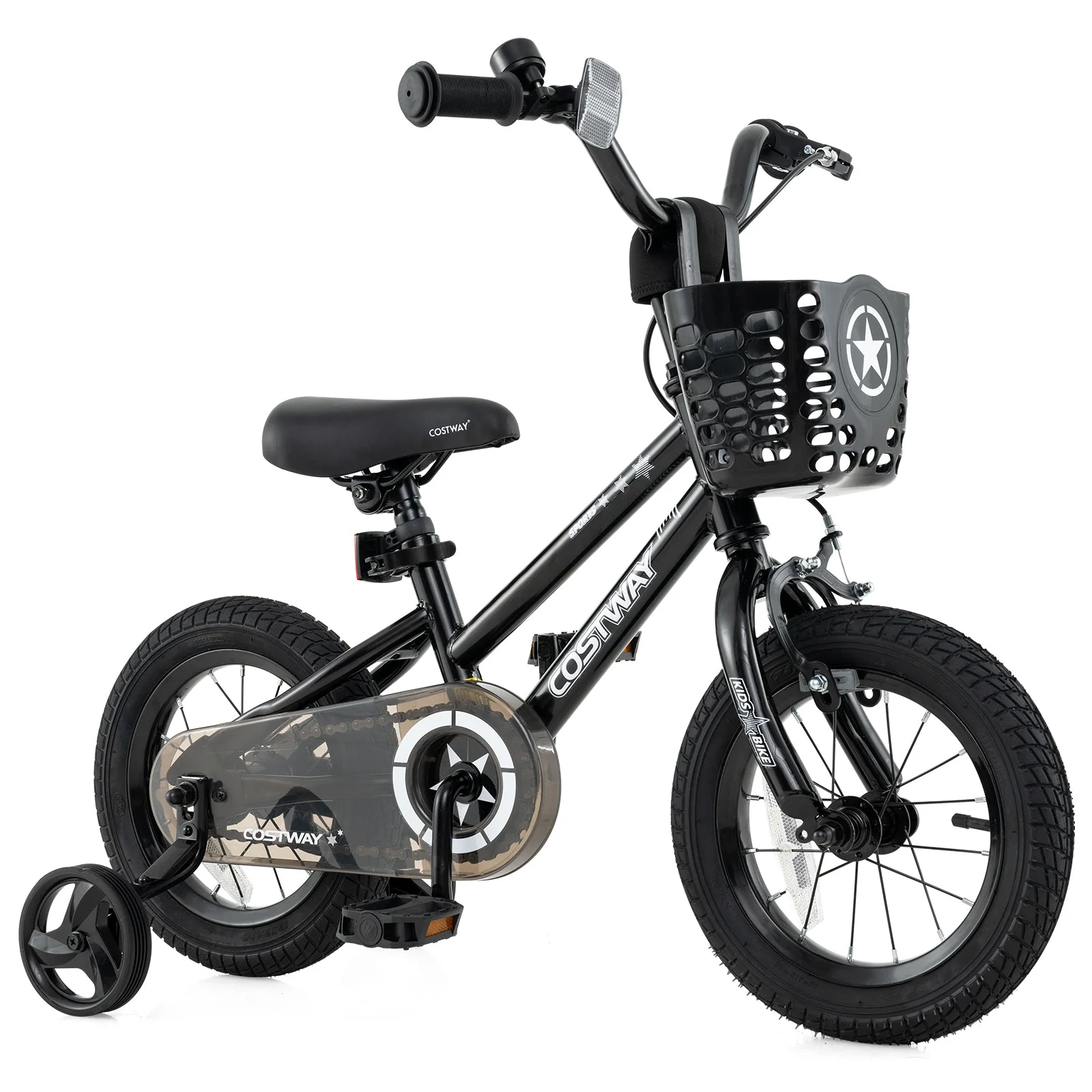 12 Inch Kids Bike with Basket and Training Wheels for Children Aged 3-5 Years Old - Image 3