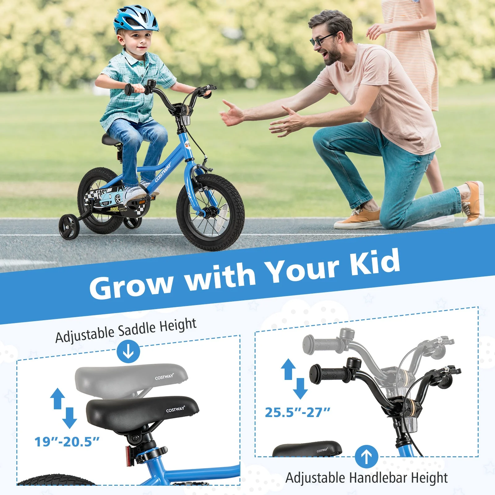 12 Inch Kids Bike with Removable Training Wheels for Aged 3-4 Years Old - Image 5