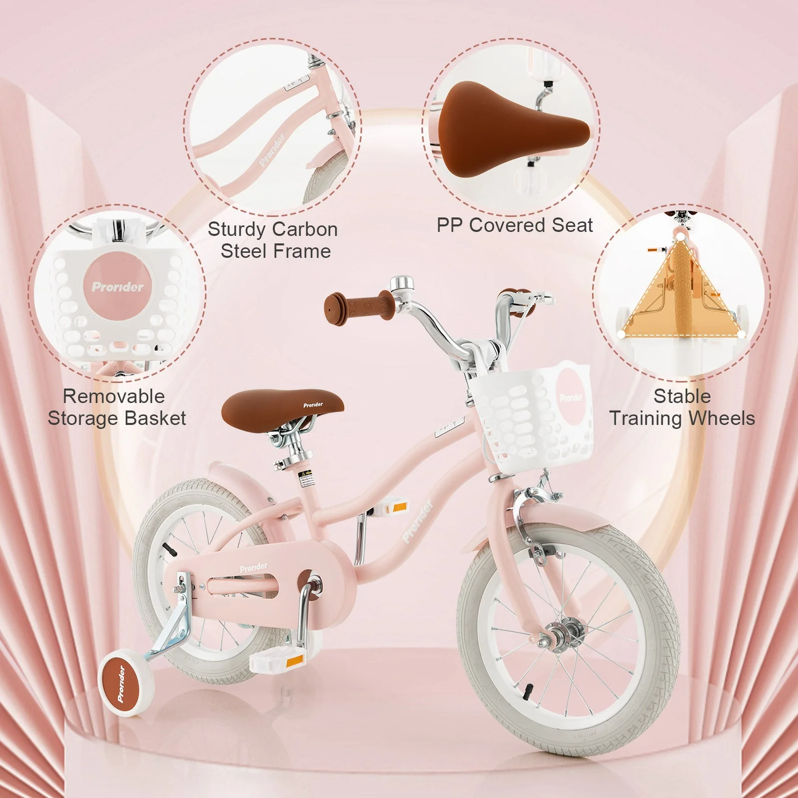 12 Inch Kids Bike with Training Wheels for Boys Girls Ages 3-8 Years-12 inches - Image 5
