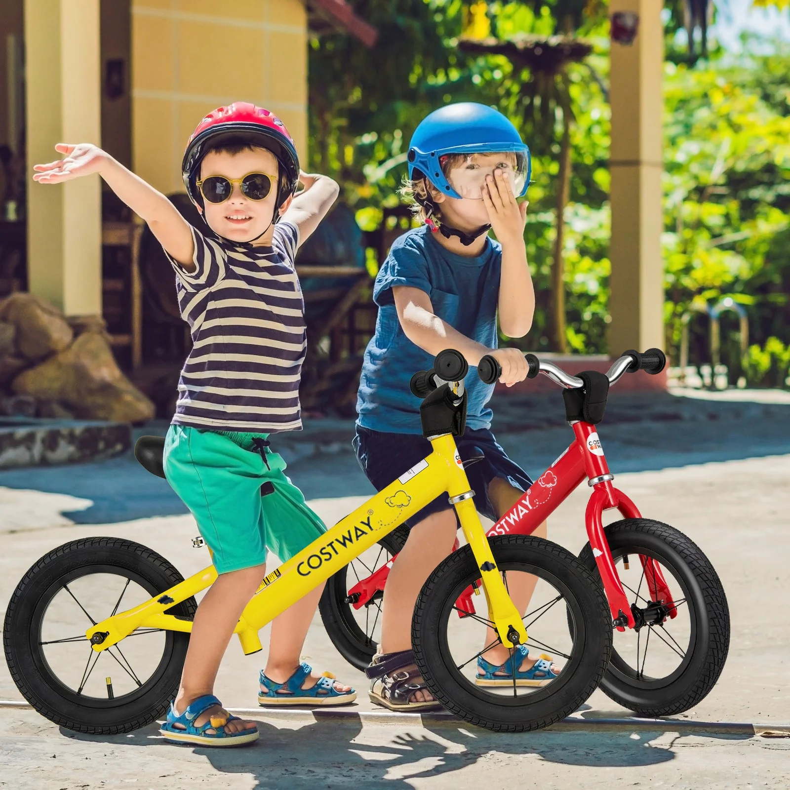 12 Inch Toddler Balance Bike with Height Adjustable Handlebar and Seat-Yellow - Image 2