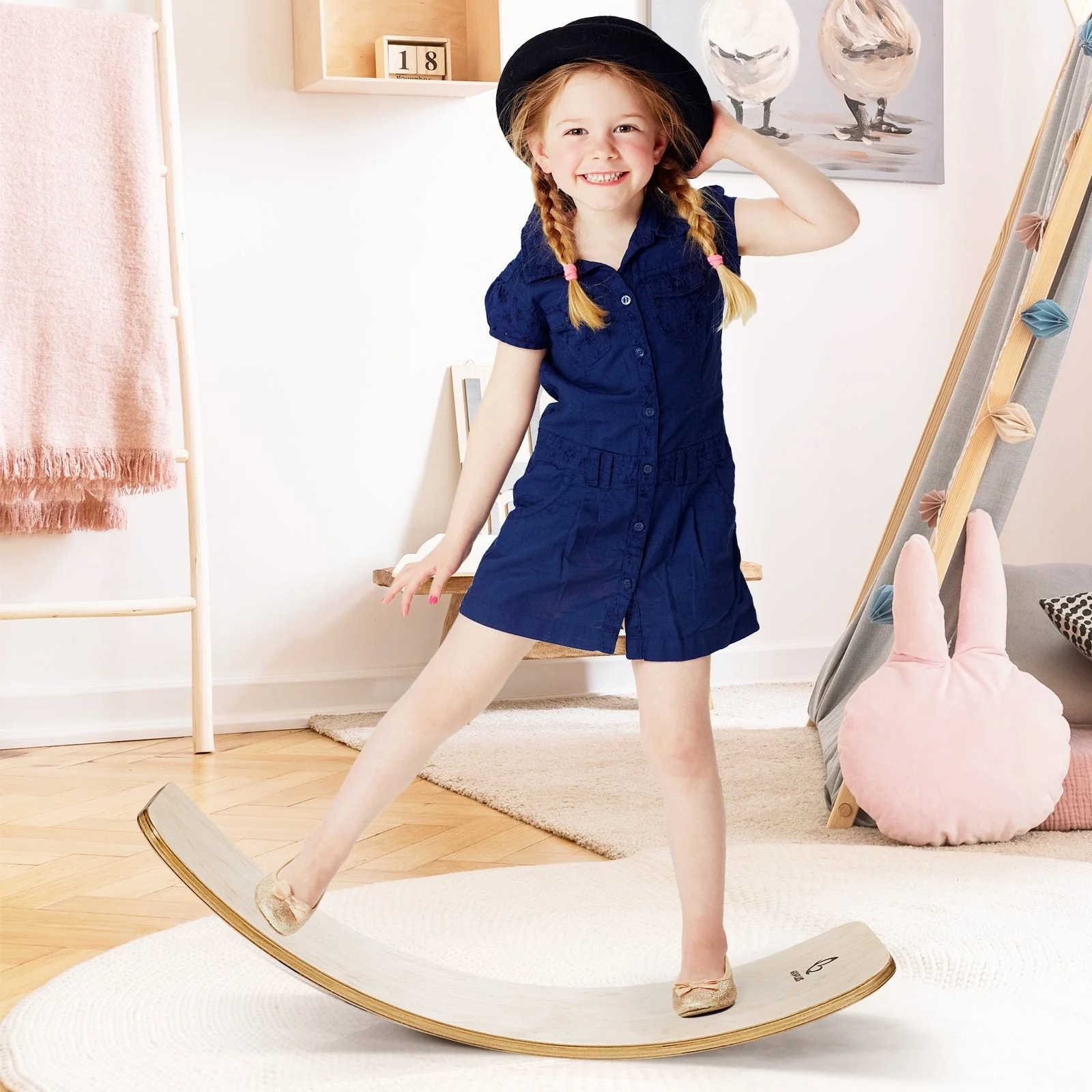 12 Inch Wobble Board for Balance Training-Natural - Image 2