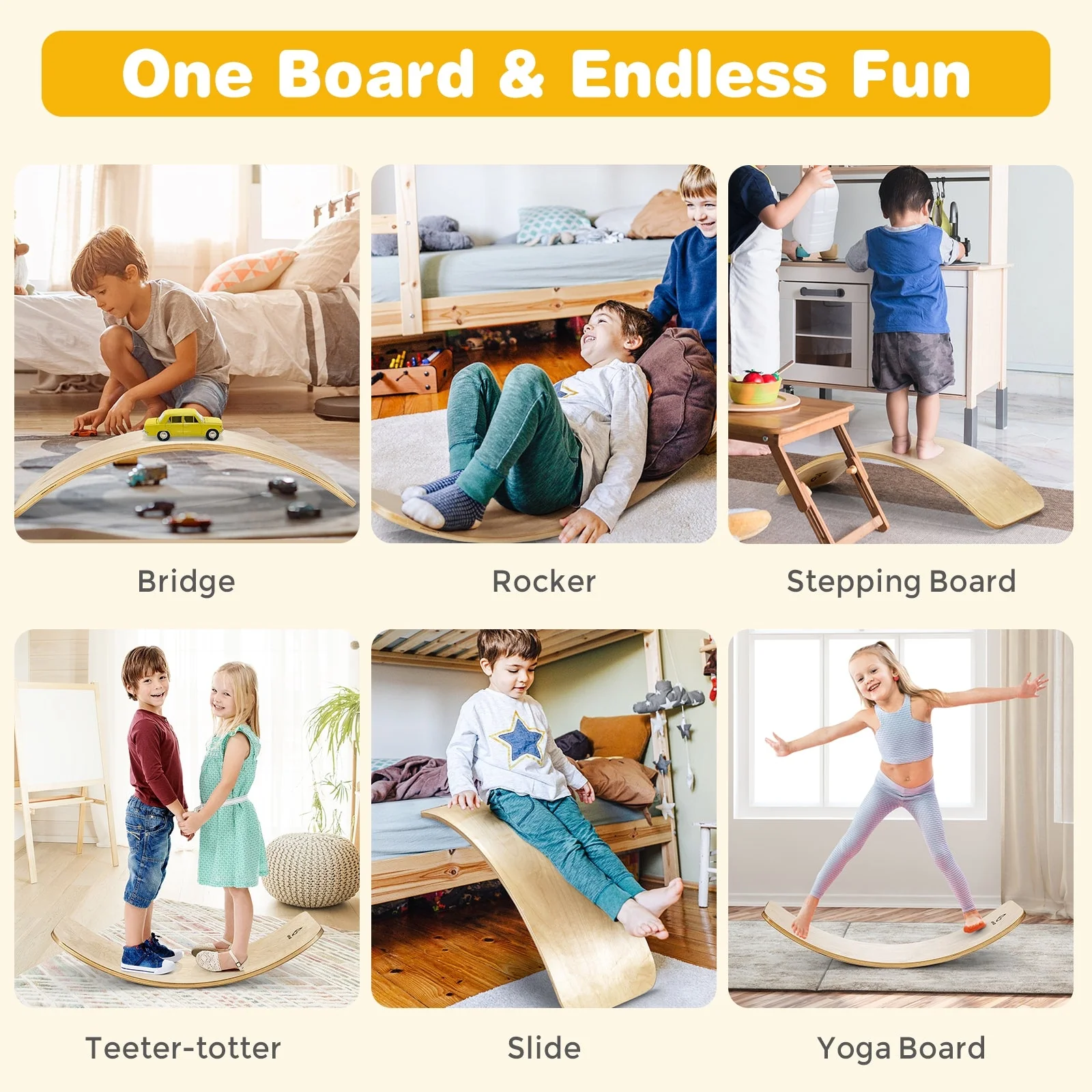 12 Inch Wobble Board for Balance Training-Natural - Image 7