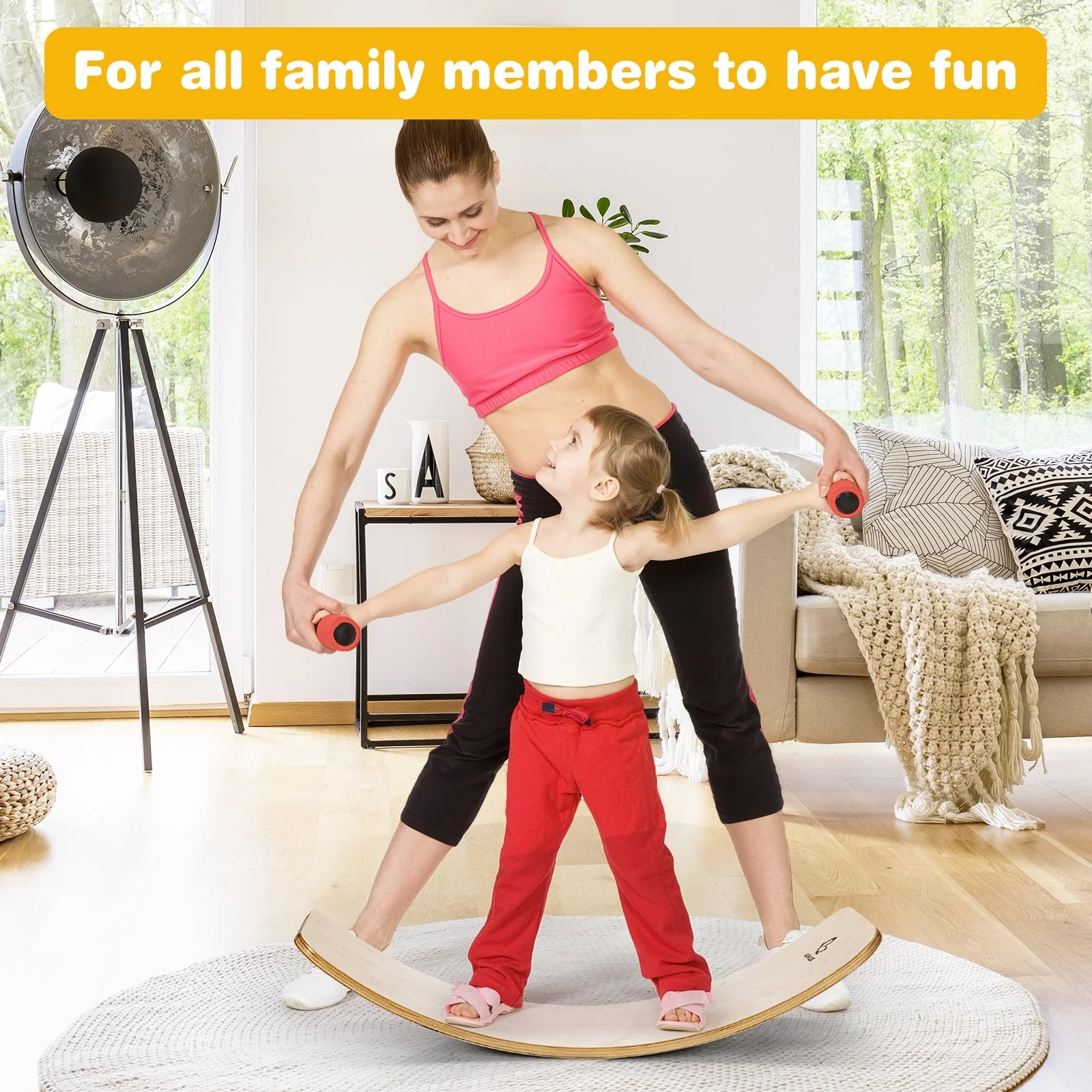 12 Inch Wobble Board for Balance Training-Natural - Image 8