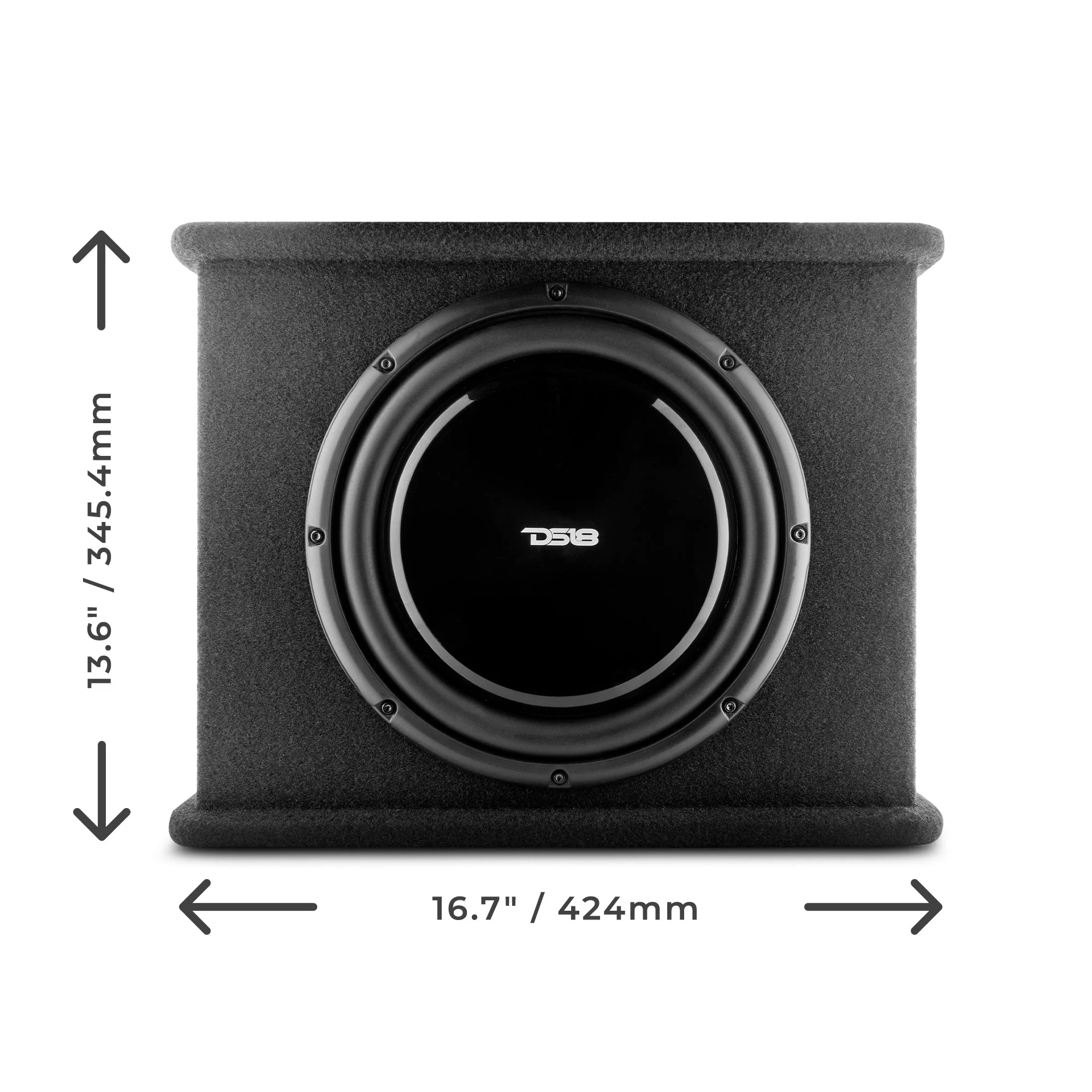 12" Loaded Amplified Shallow Subwoofer Enclosure 350 Watts Rms - Image 2