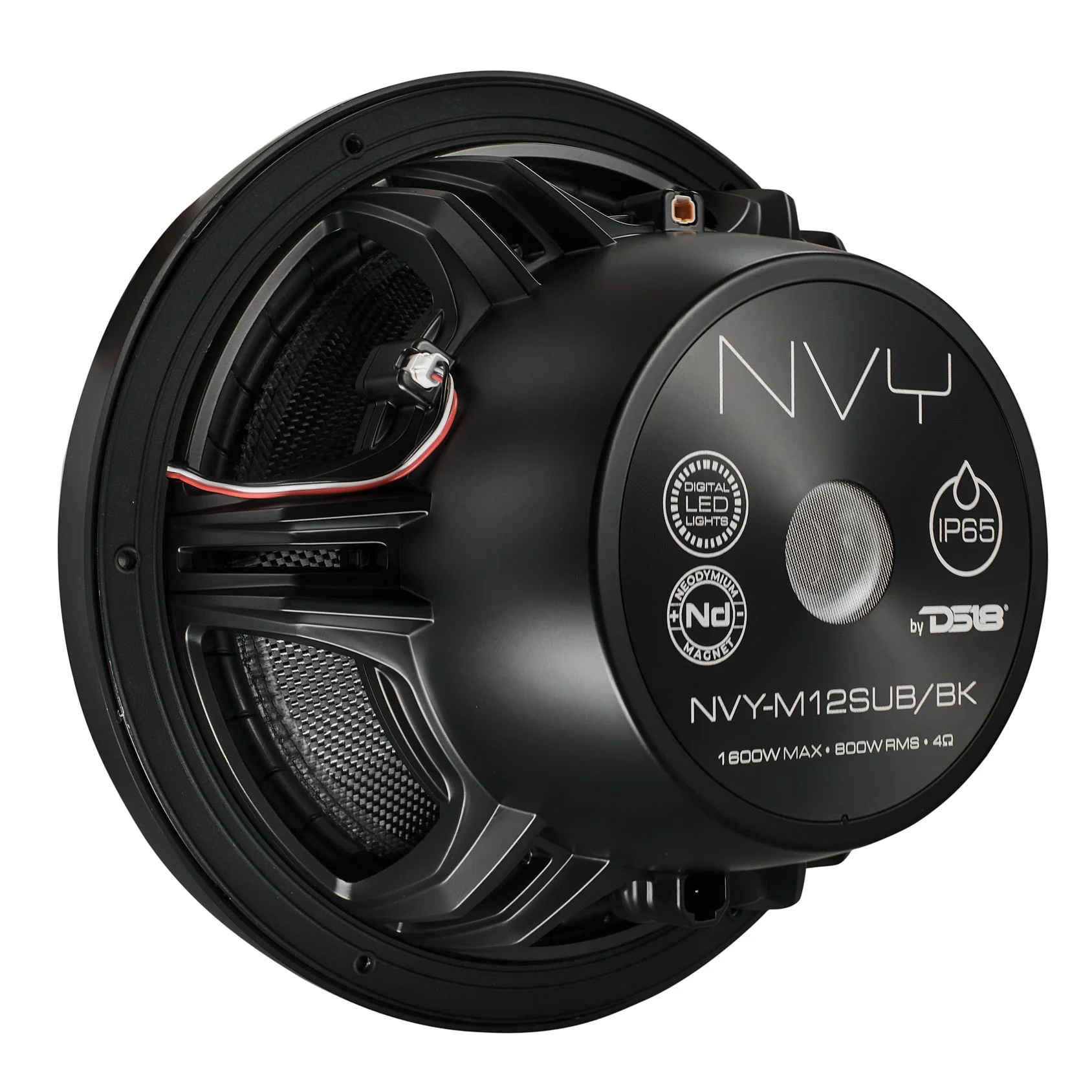 12" Neodymium Marine & Powersport Subwoofer with Digital LED Lights and Carbon Fiber Cone | 800W RMS 4-Ohm - Image 7