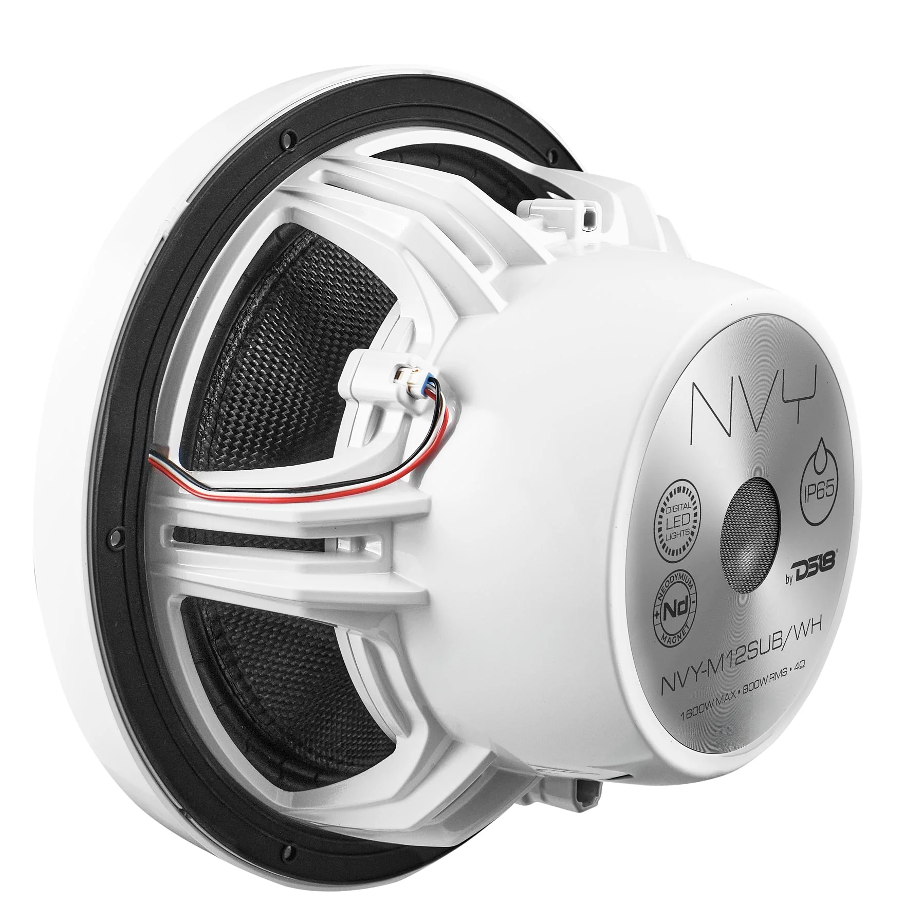 12" Neodymium Marine & Powersport Subwoofer with Digital LED Lights and Carbon Fiber Cone | 800W RMS 4-Ohm - Image 7