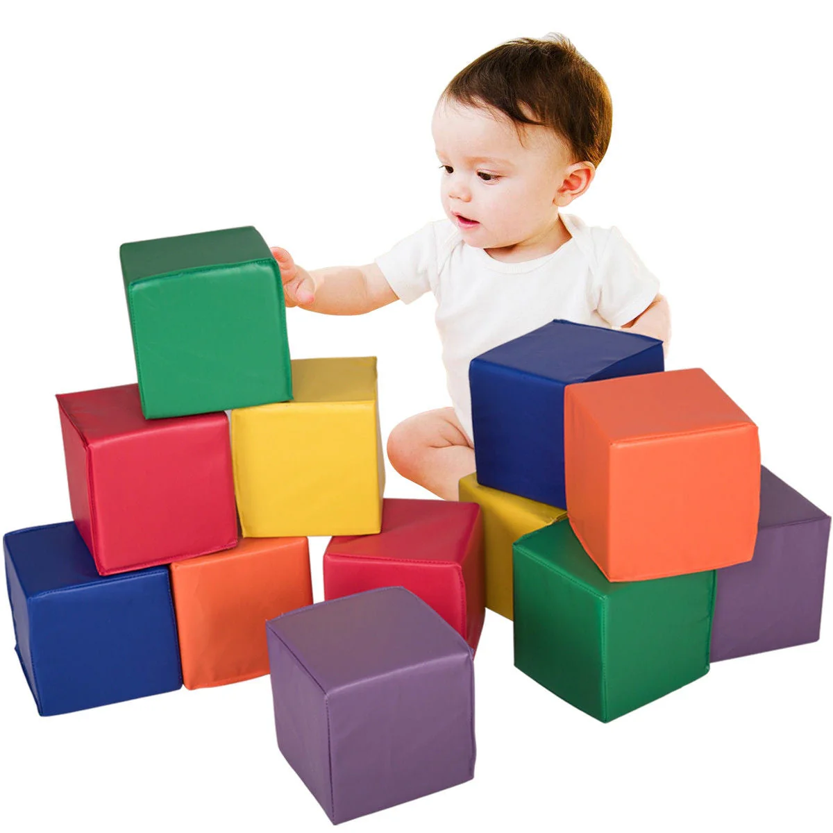 12 Pieces 8 Inch PU Foam Big Building Blocks for Kids - Image 3