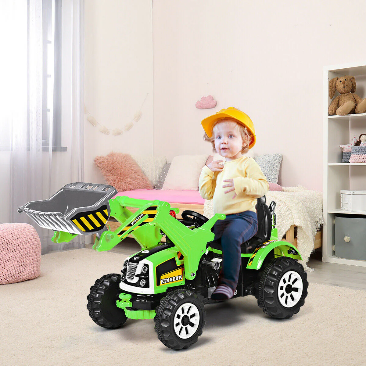 12 V Battery Powered Kids Ride on Dumper Truck-Green - Image 2