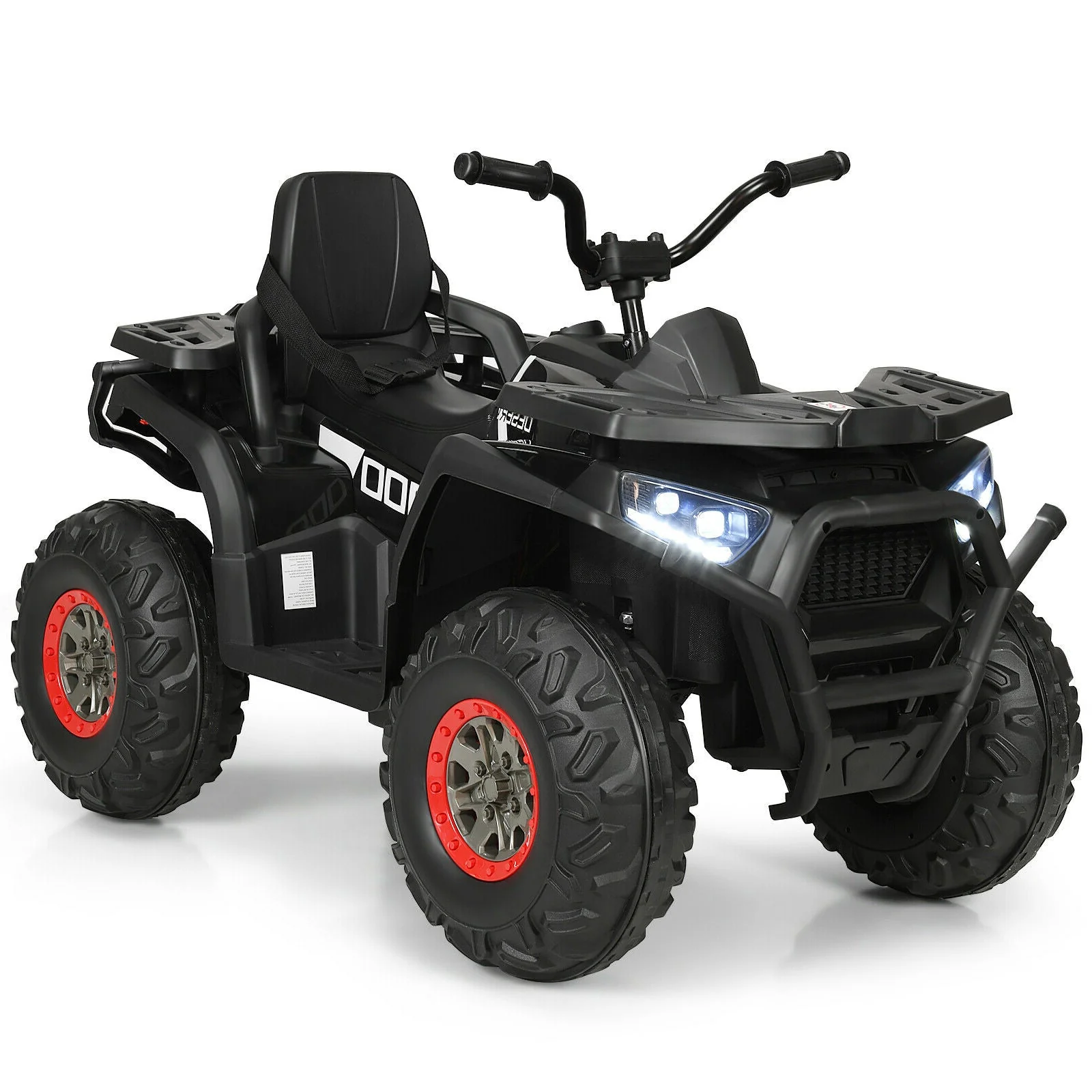 12 V Kids Electric 4-Wheeler ATV Quad with MP3 and LED Lights-Black - Image 3
