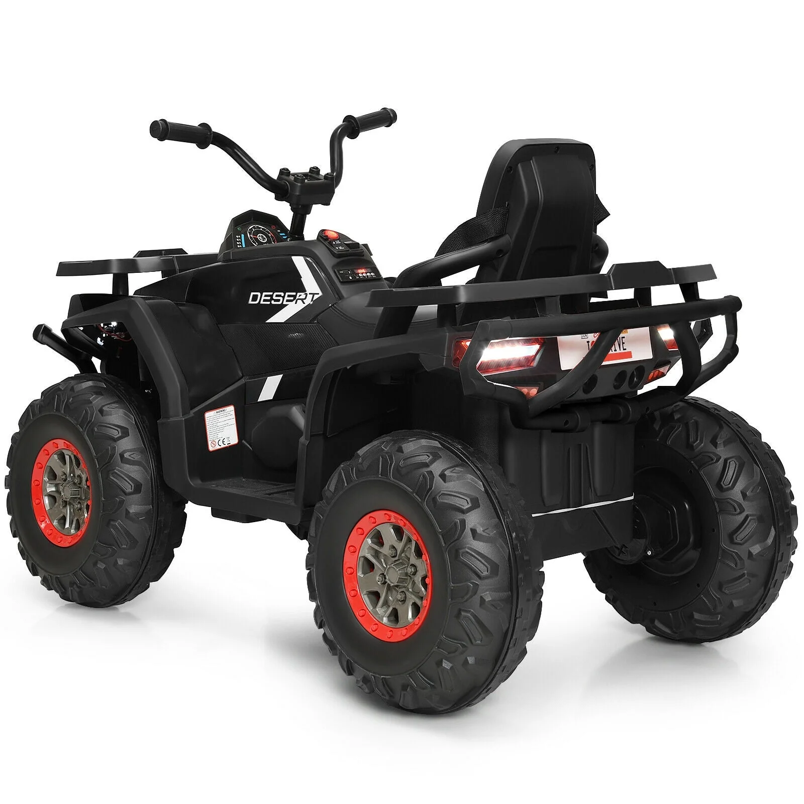 12 V Kids Electric 4-Wheeler ATV Quad with MP3 and LED Lights-Black - Image 7