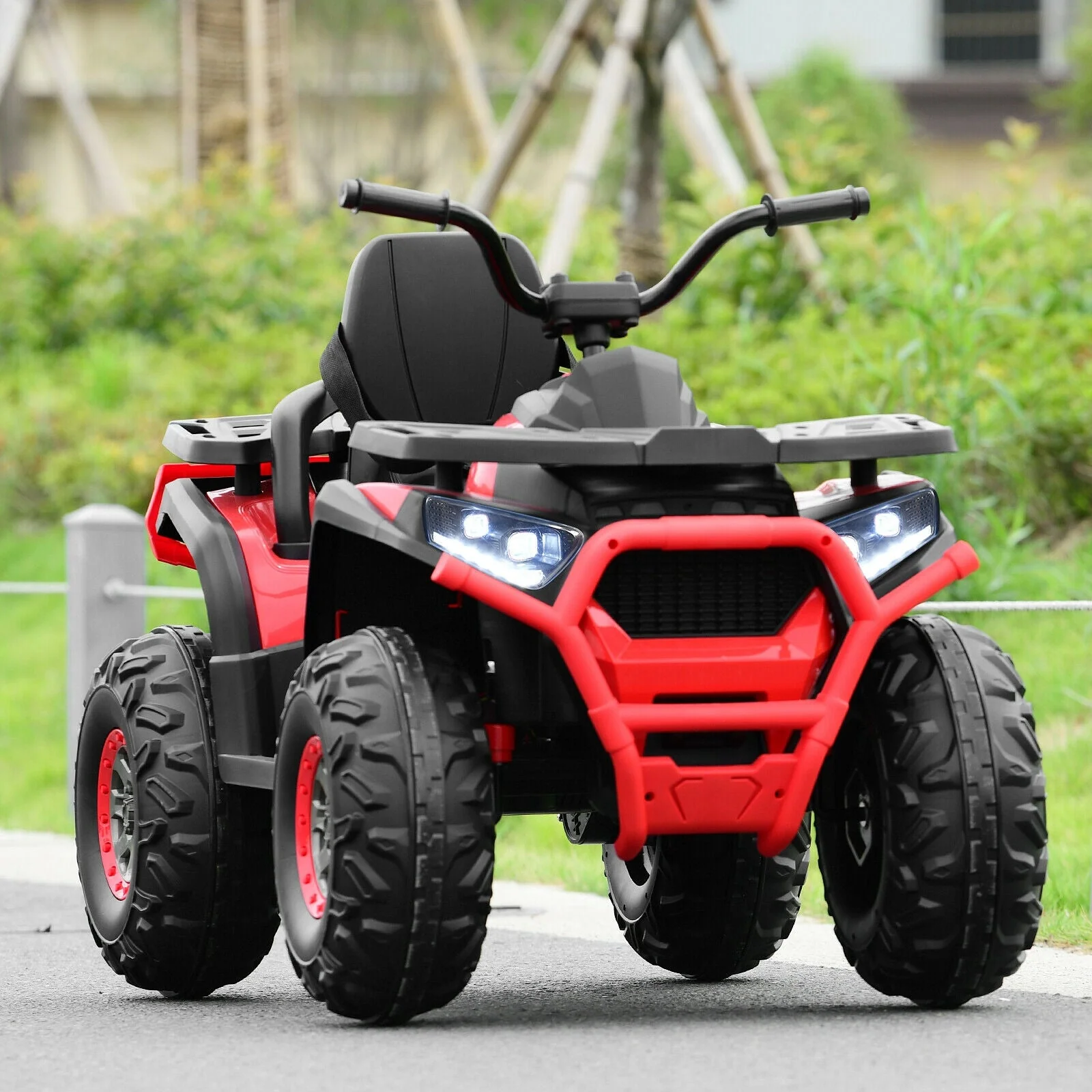 12 V Kids Electric 4-Wheeler ATV Quad with MP3 and LED Lights-Red - Image 2