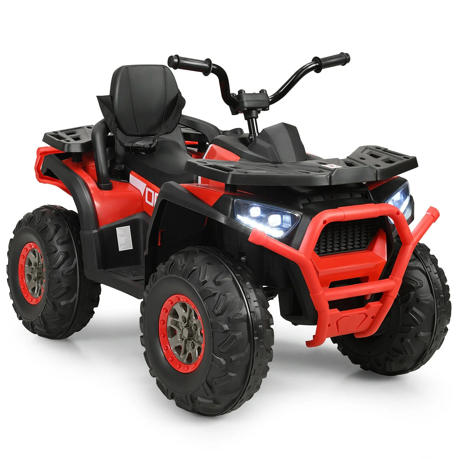 12 V Kids Electric 4-Wheeler ATV Quad with MP3 and LED Lights-Red - Image 3