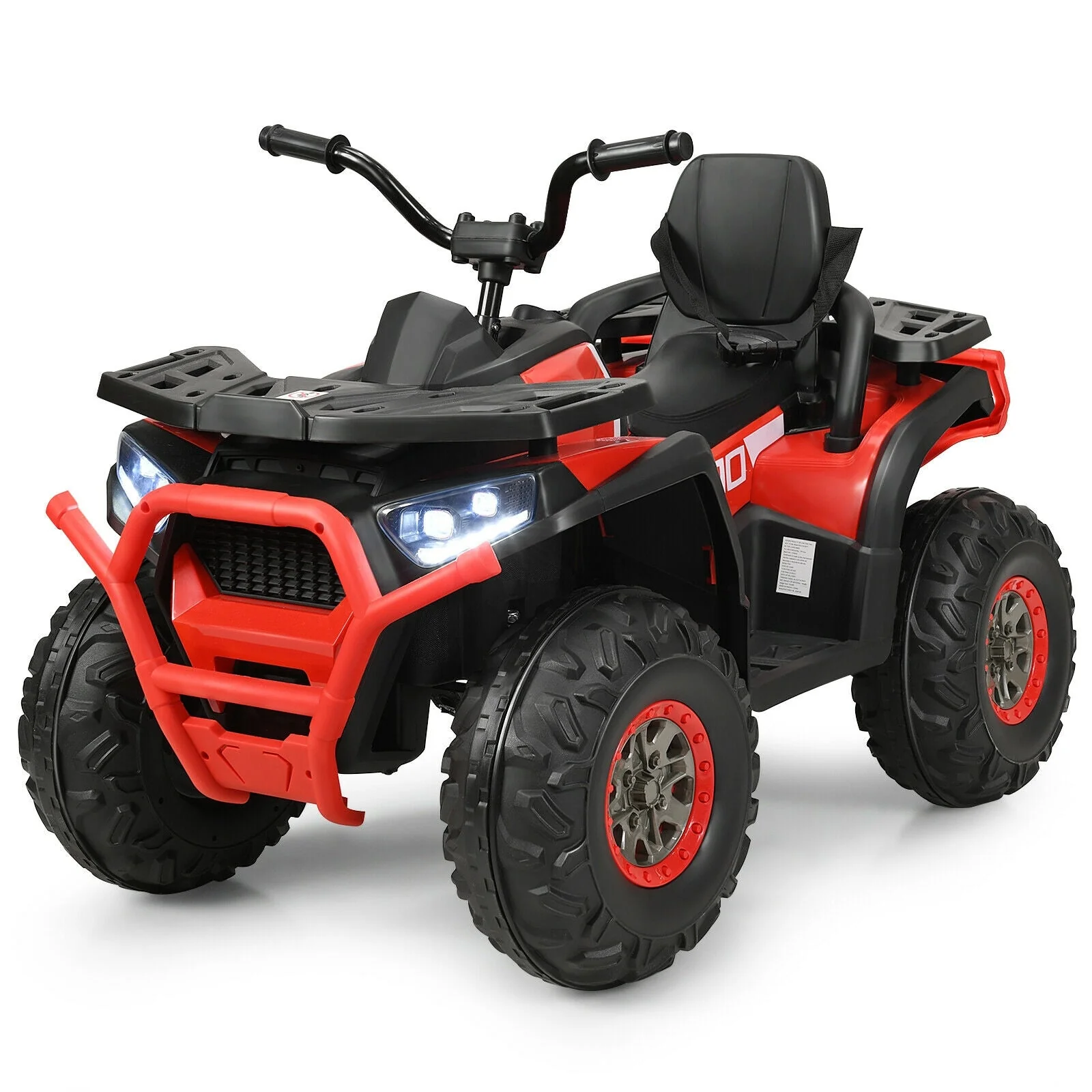 12 V Kids Electric 4-Wheeler ATV Quad with MP3 and LED Lights-Red - Image 4
