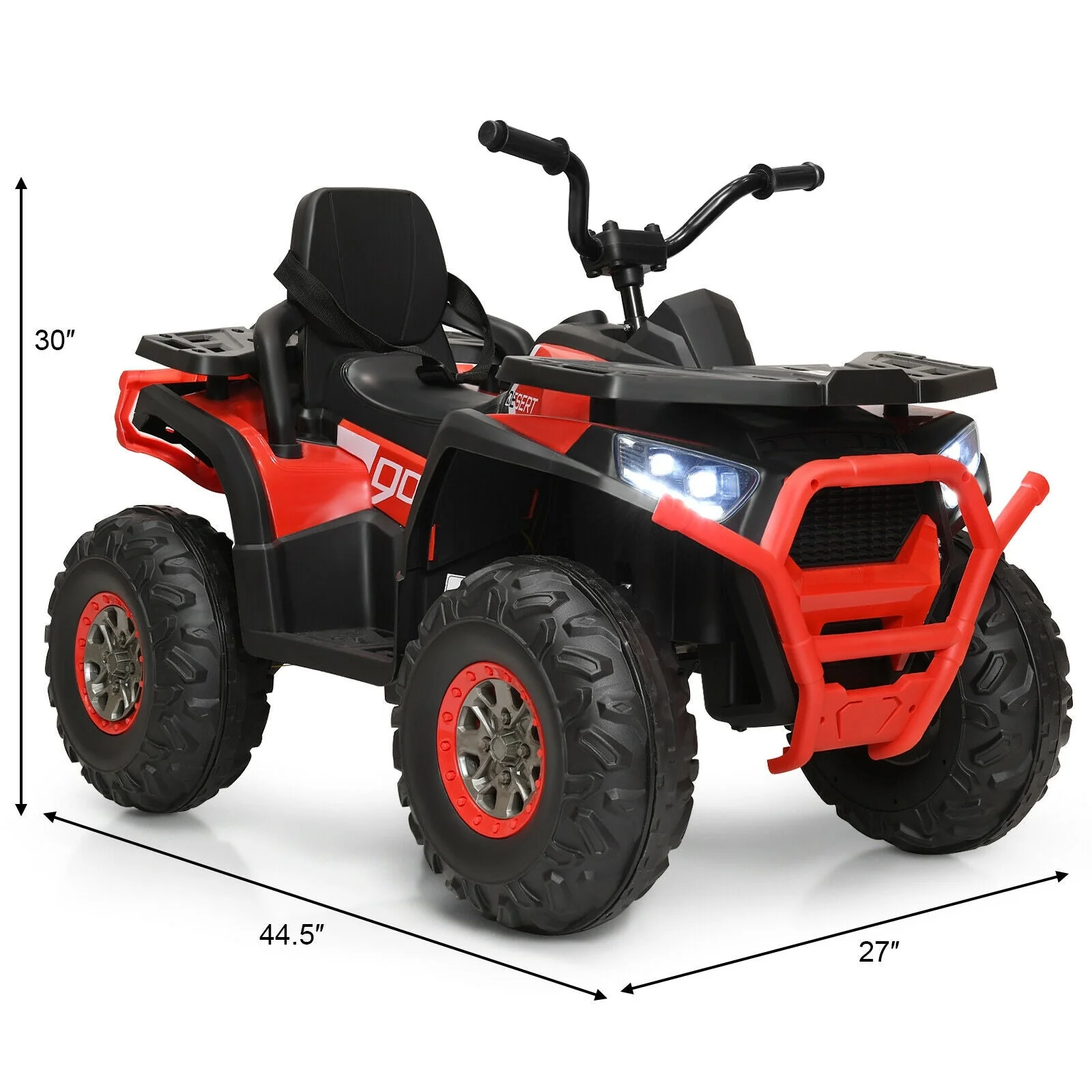 12 V Kids Electric 4-Wheeler ATV Quad with MP3 and LED Lights-Red - Image 5