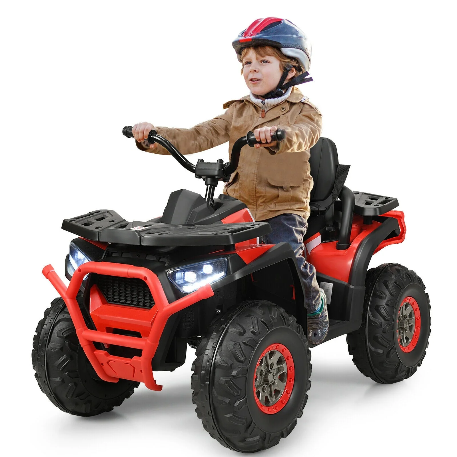 12 V Kids Electric 4-Wheeler ATV Quad with MP3 and LED Lights-Red - Image 6