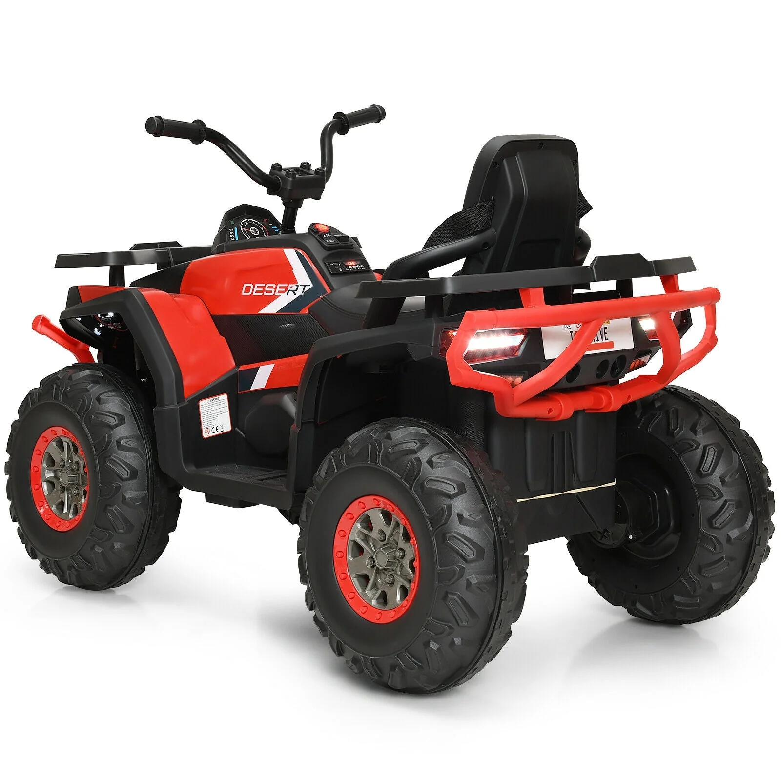 12 V Kids Electric 4-Wheeler ATV Quad with MP3 and LED Lights-Red - Image 7